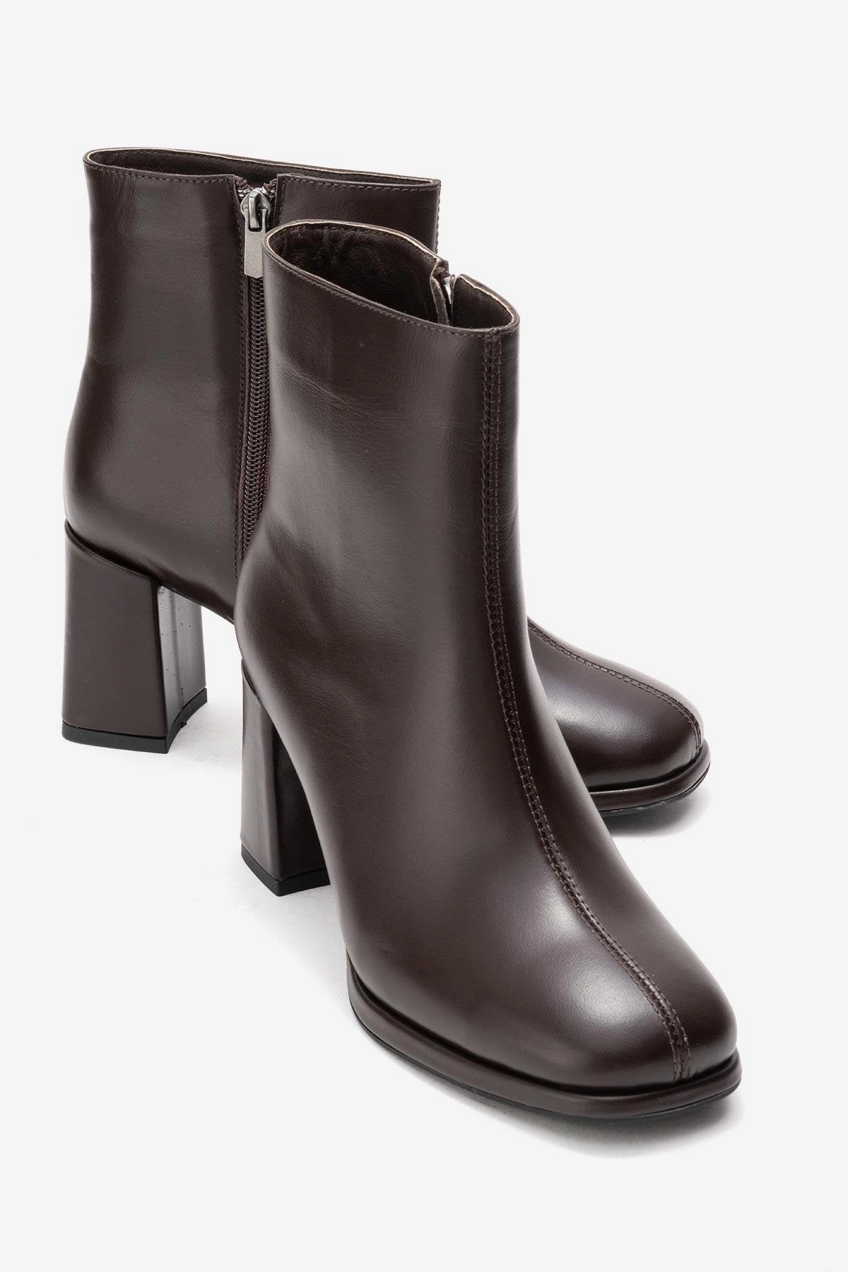 Forever & Always Womens Napoli Leather Block Heel Boot
