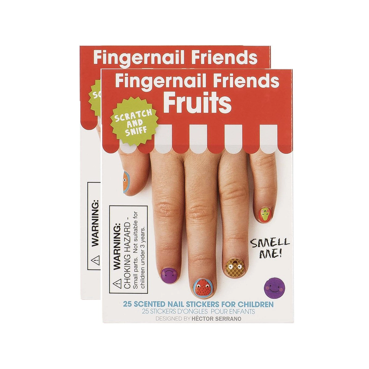 Wrapables Fingernail Friends Colorful Nail Stickers Scented Nail Stickers, Fruits Scratch & Sniff (50 Stickers)
