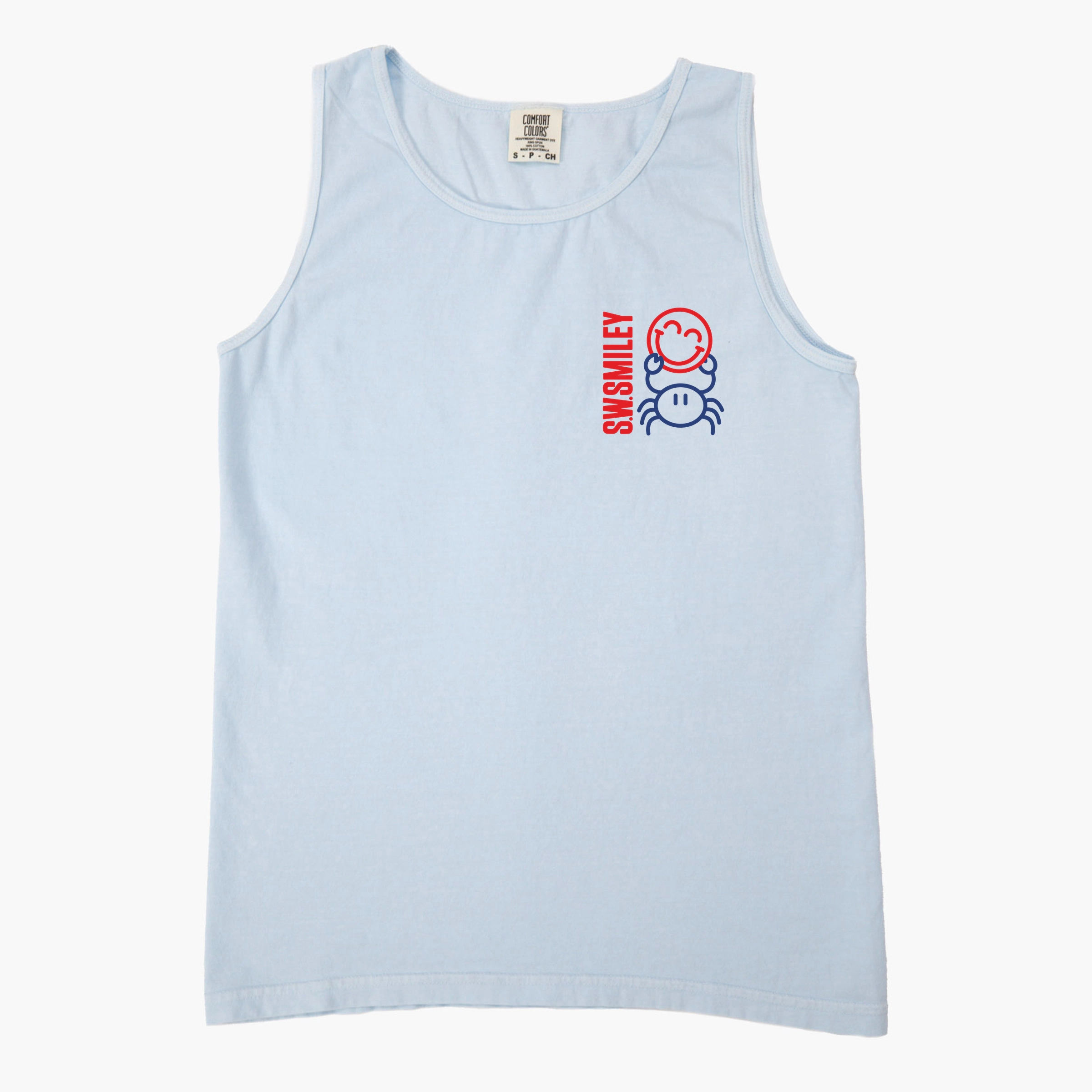 Simply Sage Market - Women's Garment Dyed Graphic Tank Top S.W.Smiley Crab Smiley