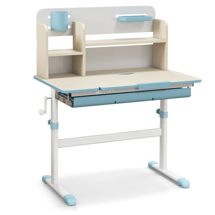 Hivvago Height Adjustable Kids Study Desk With Tilt Desktop For 3-12 Years Old
