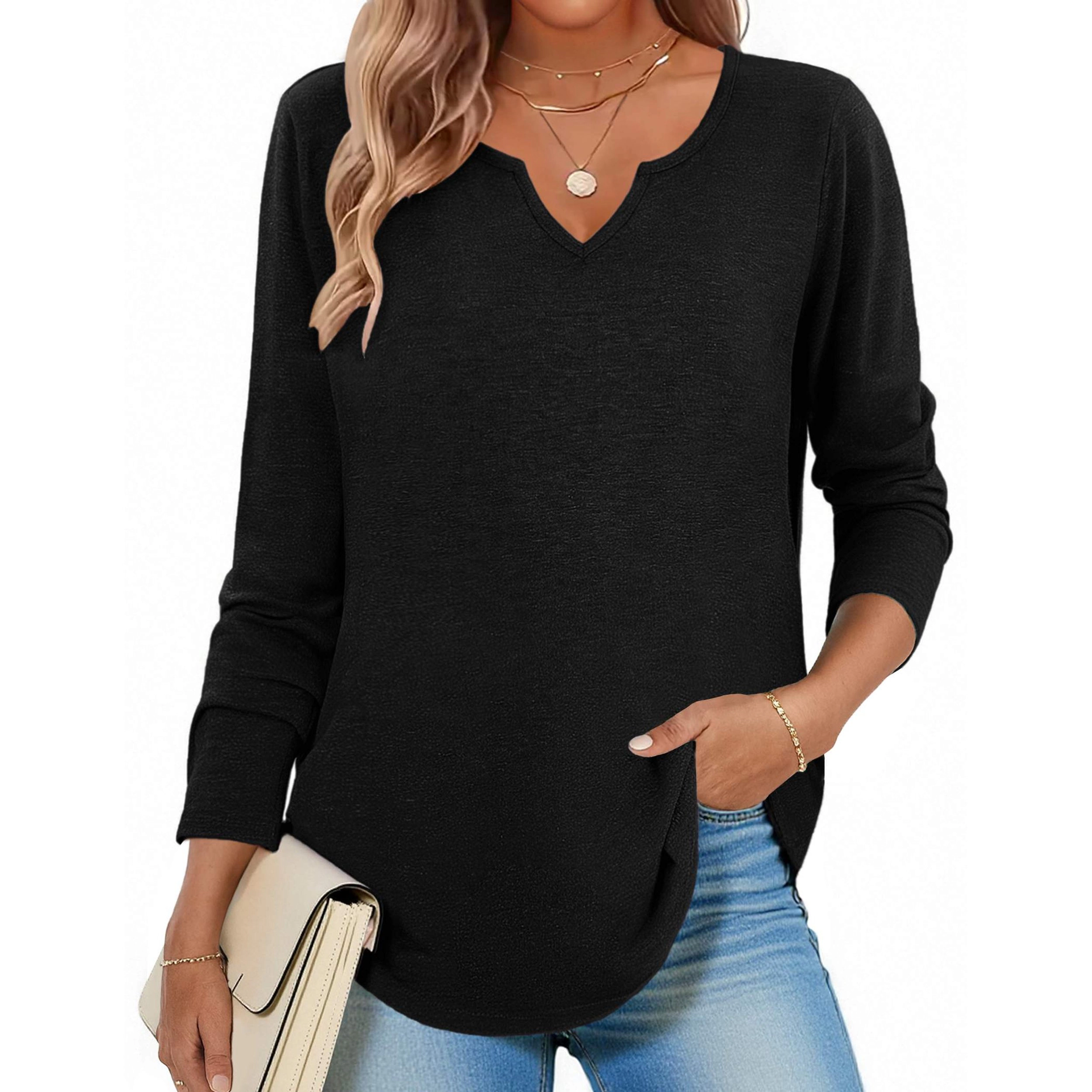 Zeagoo Women Printed V Neck Blouse