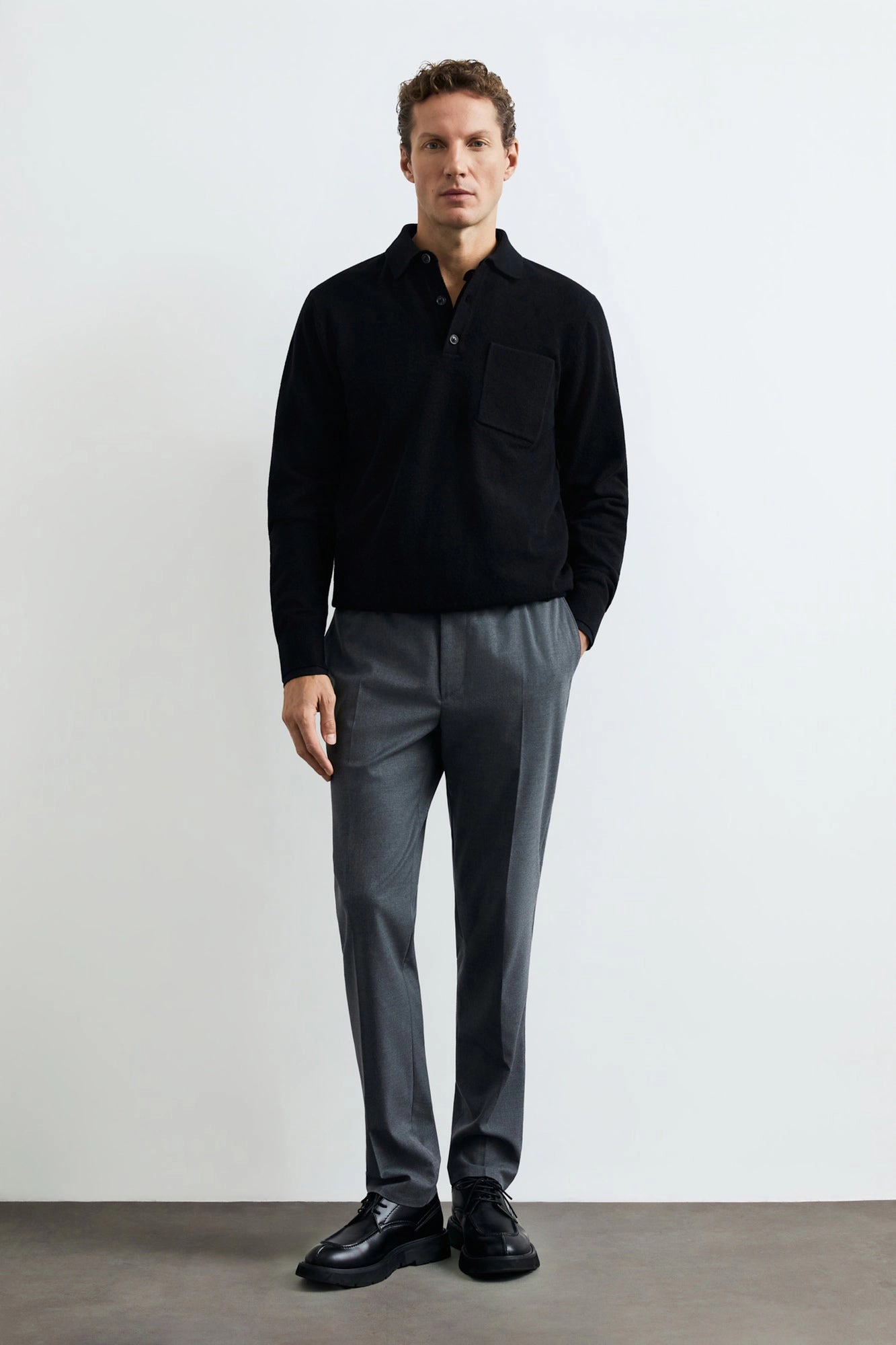 Lufian Men's Knit Polo Sweater