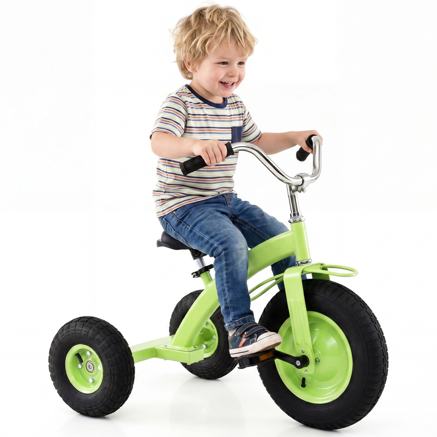 LJG Kids Carbon Steel Bike with 15 Inch Inflatable Rubber Tires