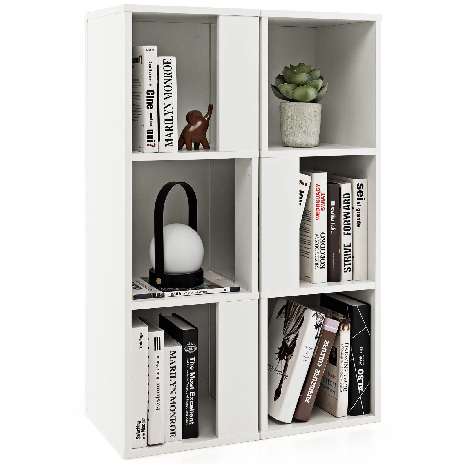 SlickBlue 3 Tier Geometric Bookshelf with Open Shelves
