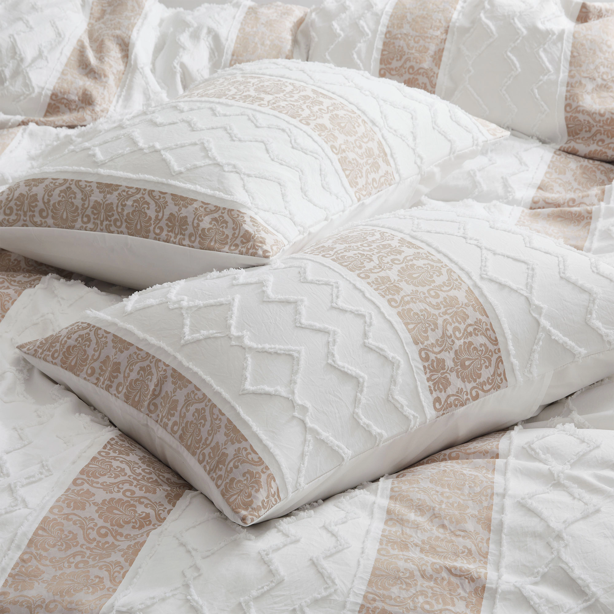 Unikome Boho Textured Duvet Cover Set with Pillowcases - Lightweight Chic Bedding