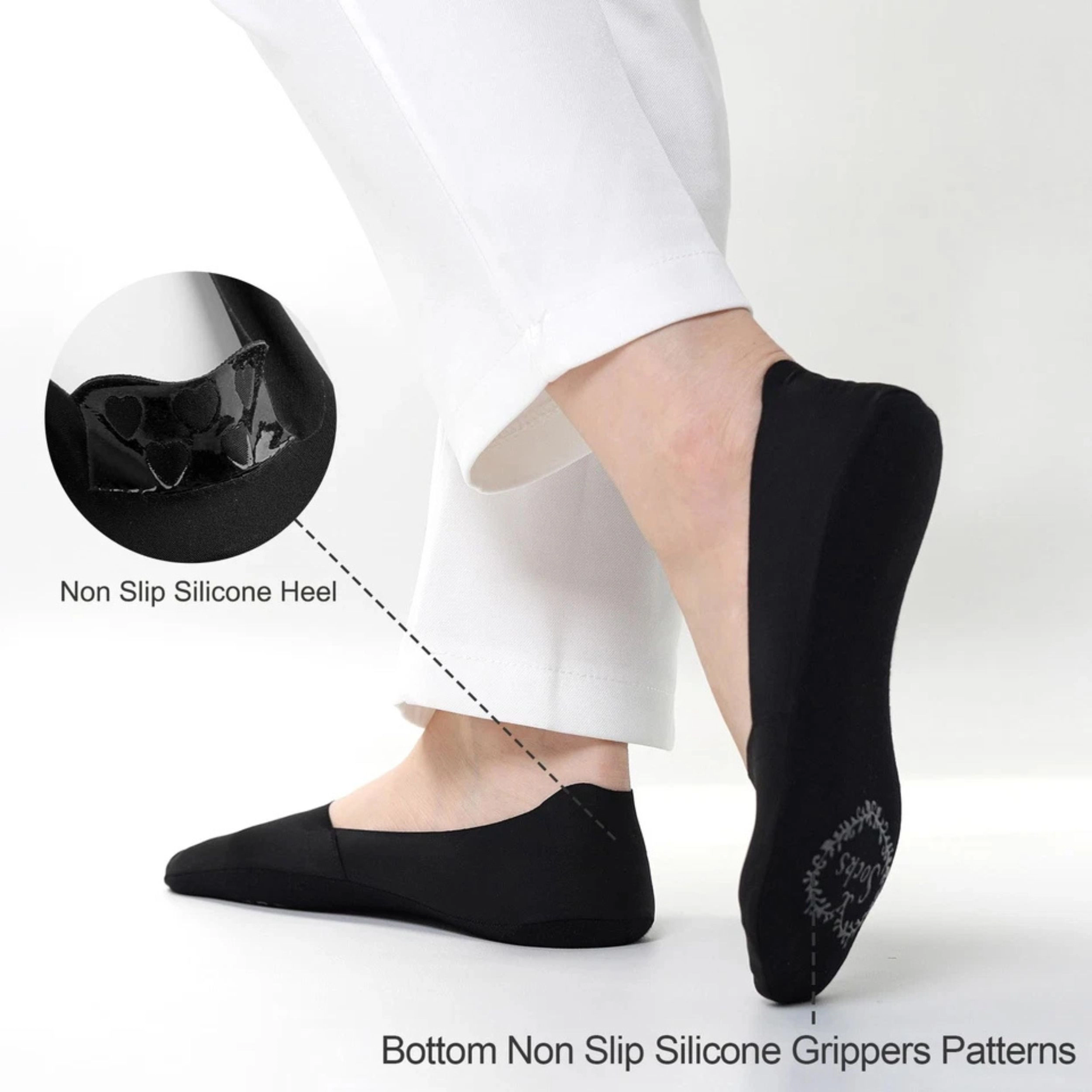 SS Design 8 Pack Women's Thin No Show Socks Low Cut Non Slip Invisible Summer
