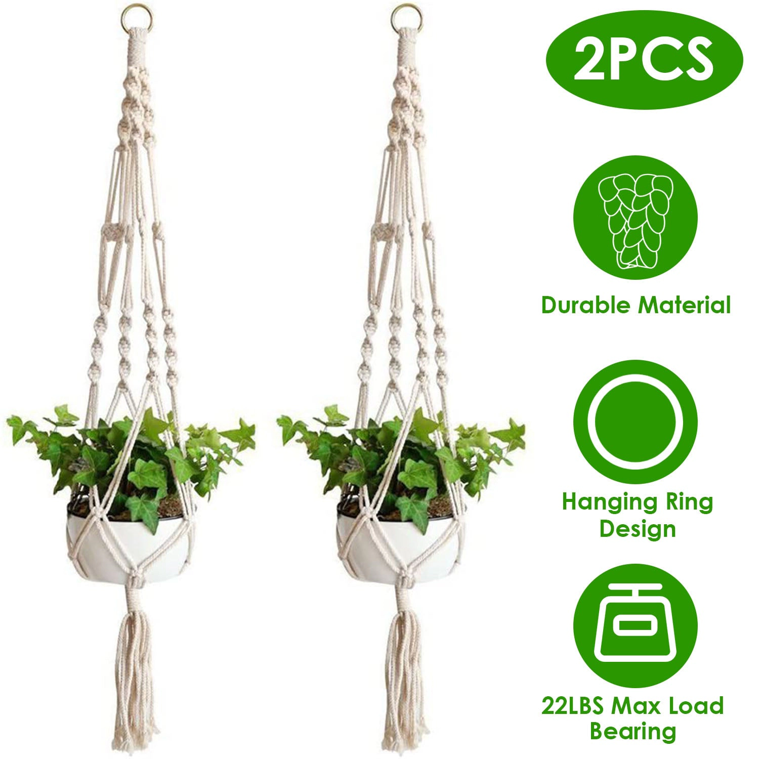 GBruno Cotton Rope Plant Hanger 2-Pack