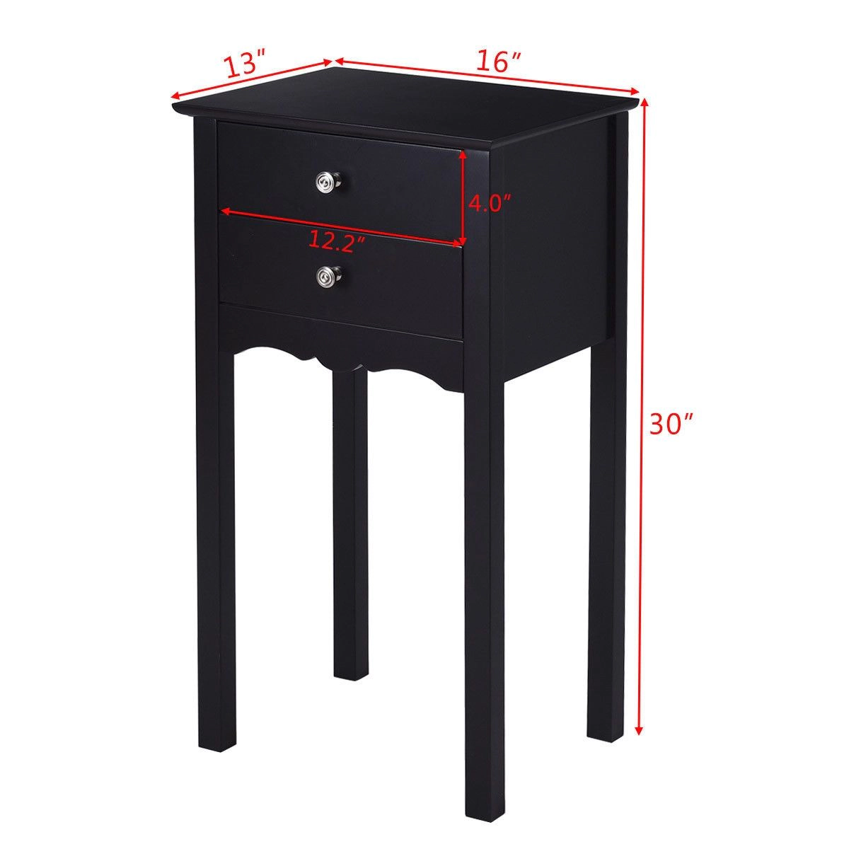 SlickBlue Storage End Table with 2 Drawers for Living Room Bedroom
