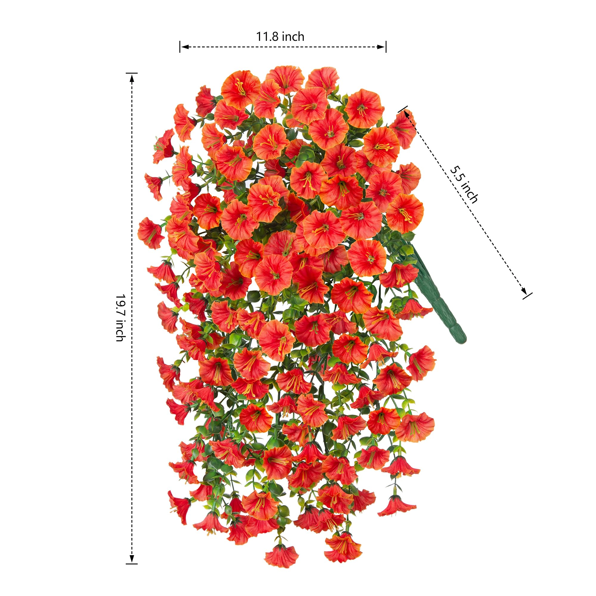 PUPWE Artificial Fall Mums Hanging Plants Outdoor