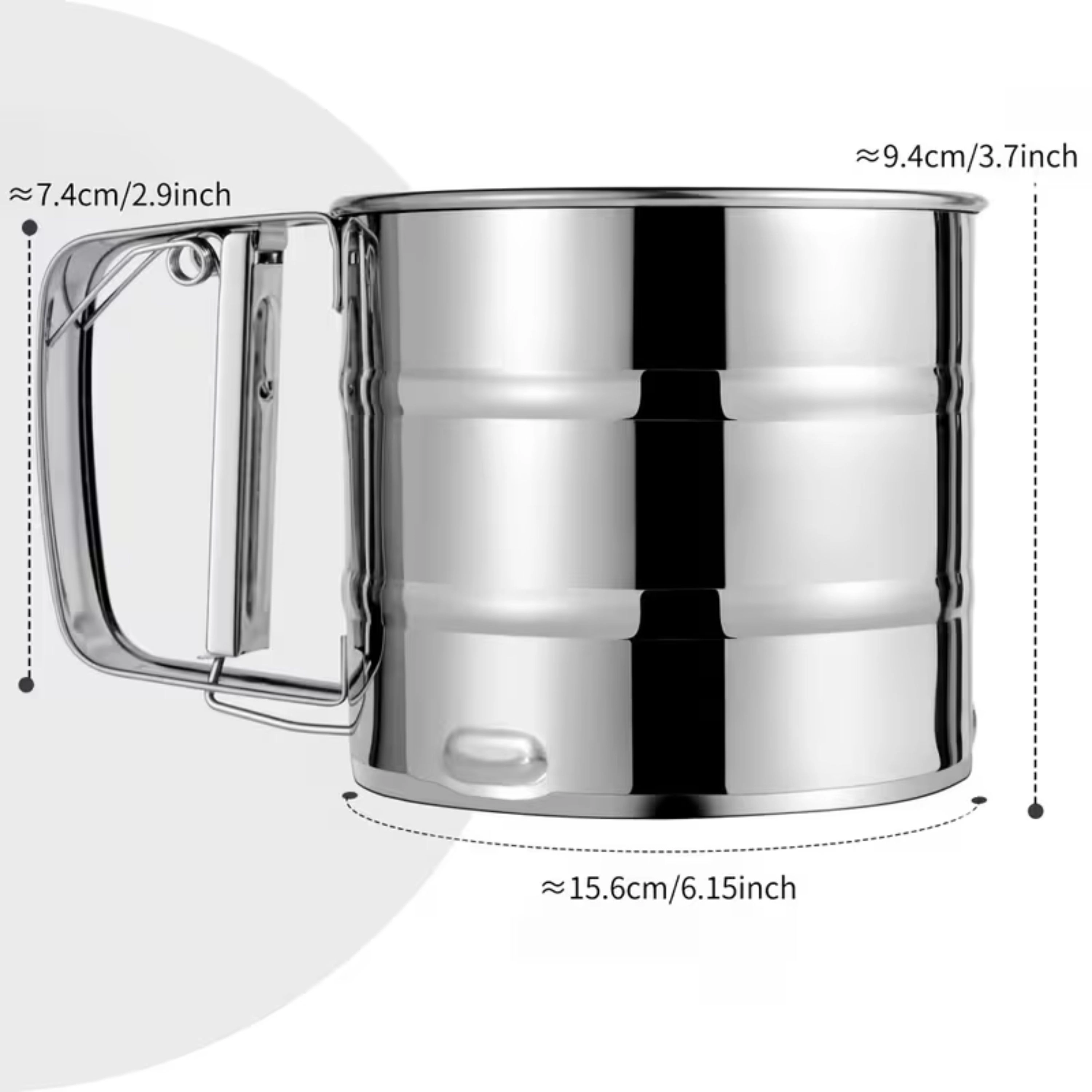 Kitcheniva Stainless Steel Hand-Crank Manual Sifter