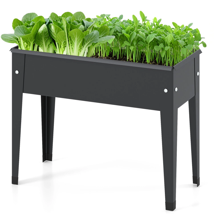 Hivvago Raised Garden Bed Elevated Metal Gardening Box with Legs