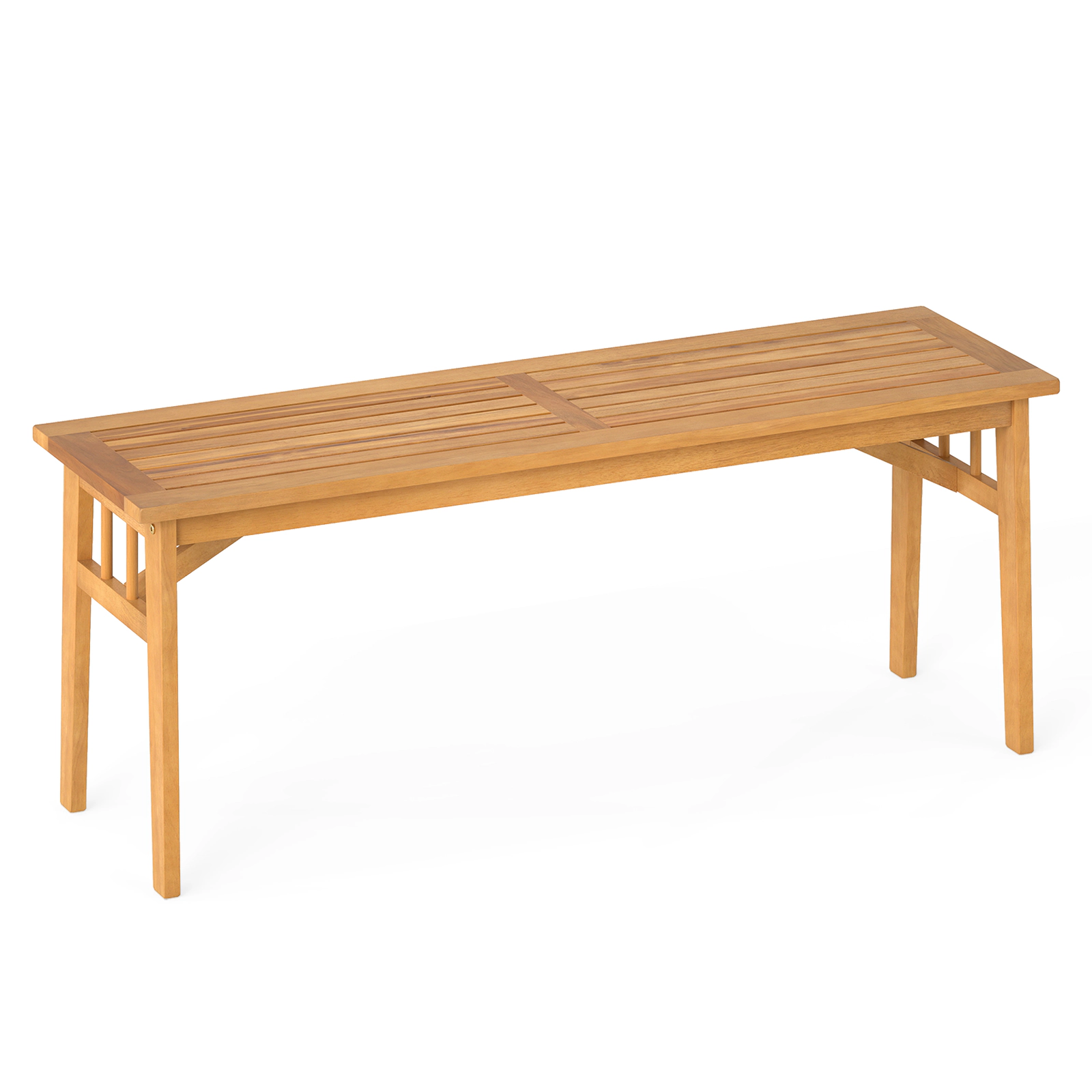 SUGIFT Set of 2 48-Inch Natural Acacia Wood Dining Benches, 800-lb Capacity
