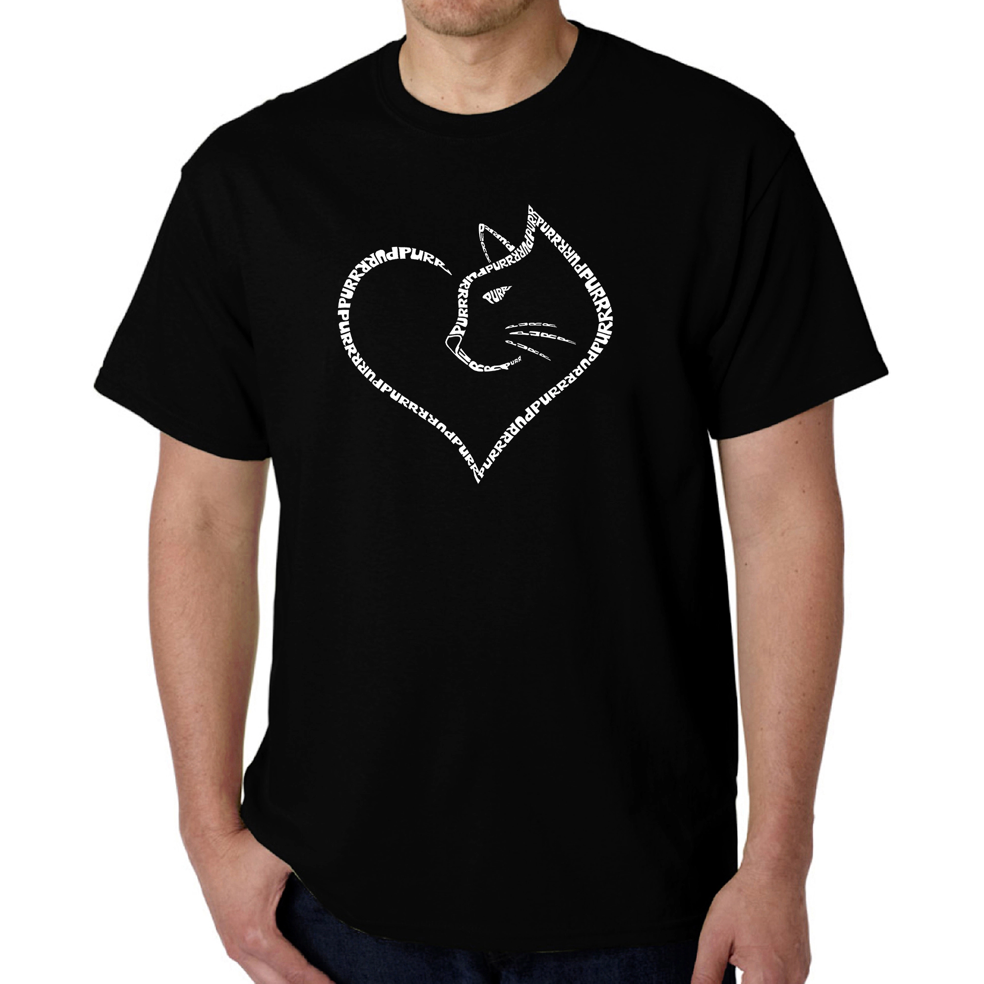 LA Pop Art Men's Word T-Shirt - Cat Heart
