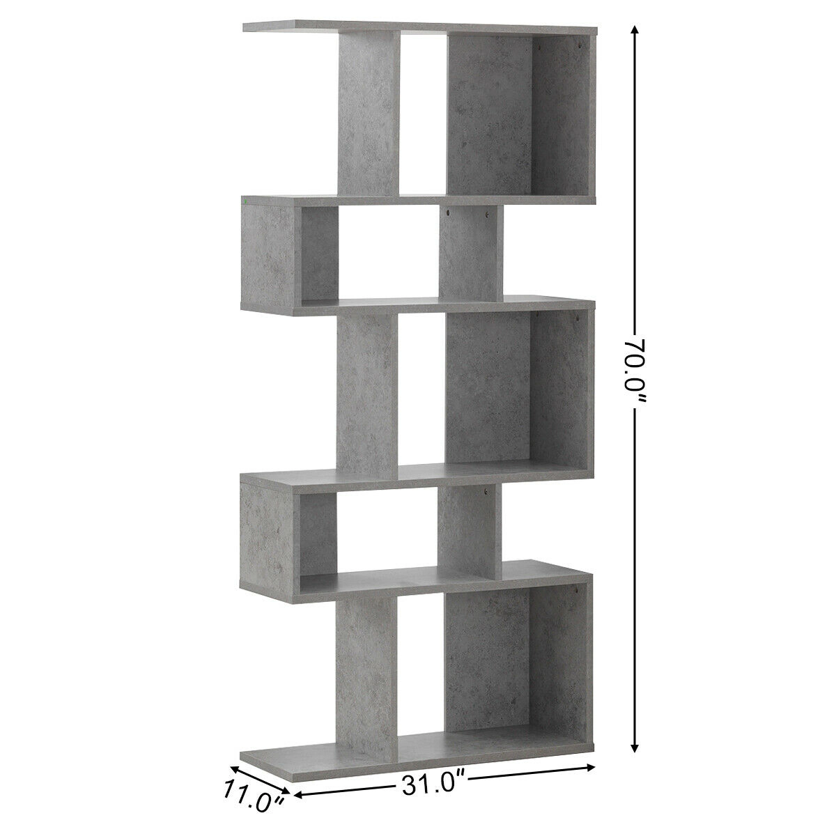 Costway 5 Cubes Ladder Shelf Freestanding Corner Bookshelf Display Rack Bookcase Black