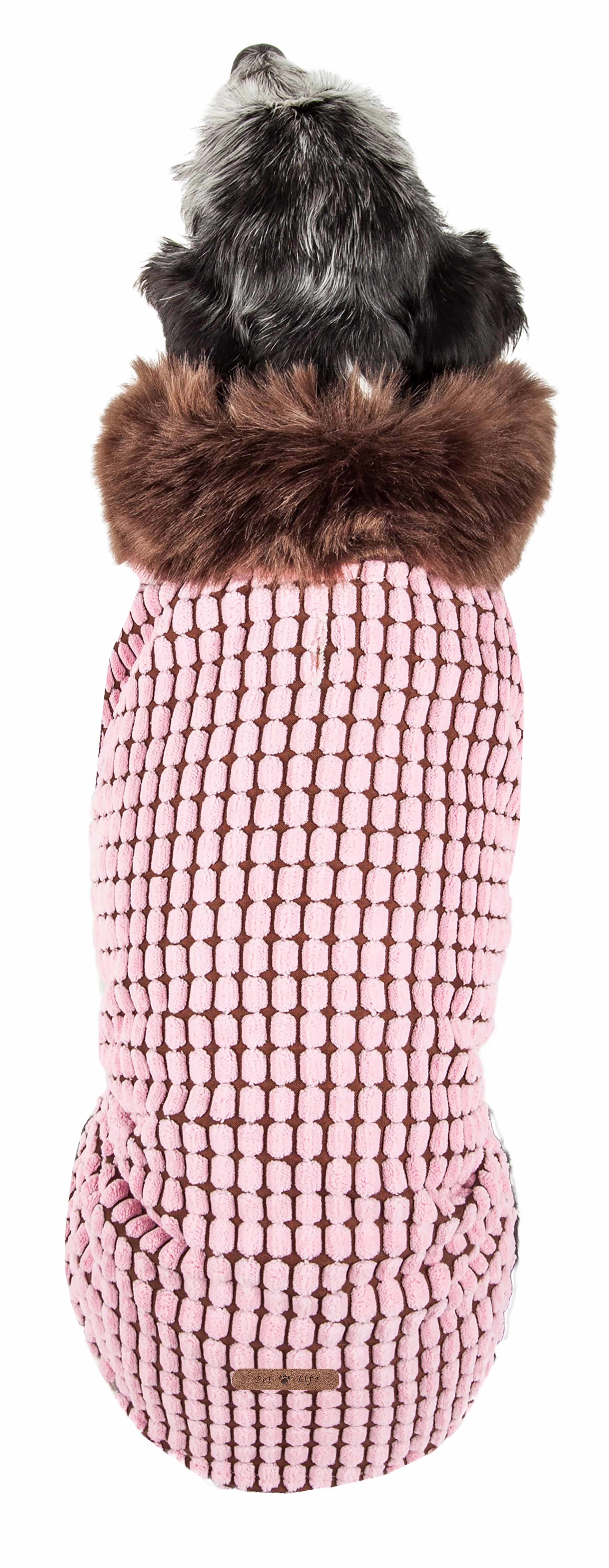 Pet Life ® Luxe 'Beautifur' Elegant Designer Boxed Mink Fur Dog Coat Jacket