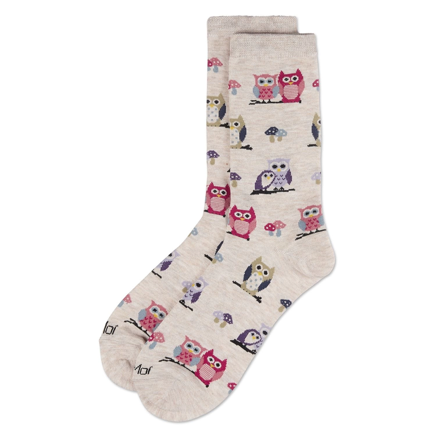 MeMoi Women's It's Owl Good Rayon From Bamboo Crew Socks