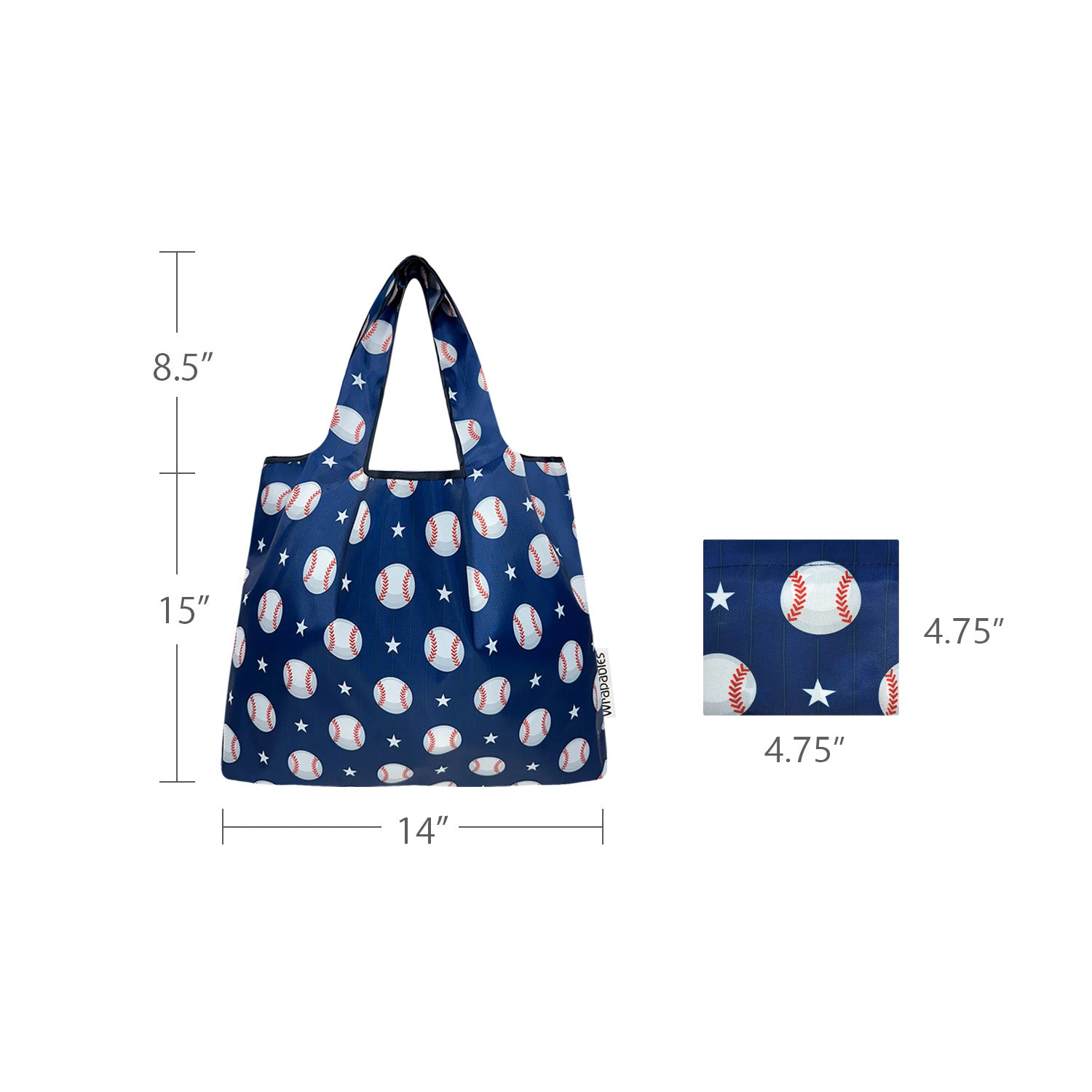 Wrapables Medium Nylon Reusable Shopping Bags for Groceries, Set of 2