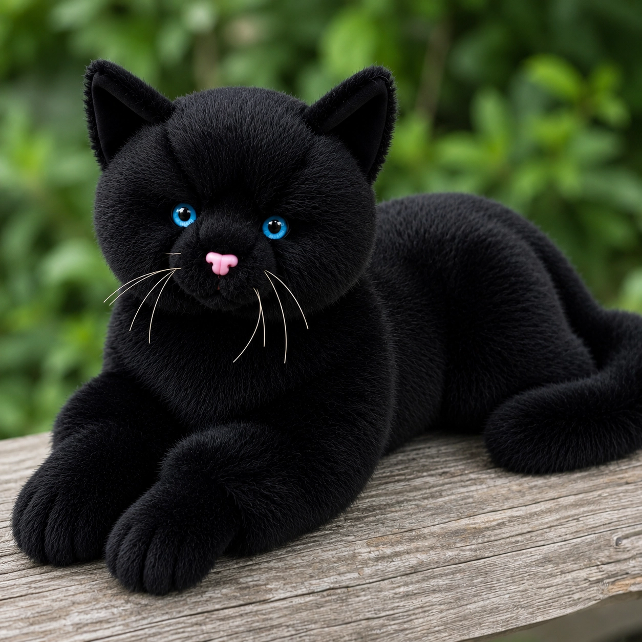 Auswella® Plush  19-Inch  Coal the Black Floppy Cat Plush