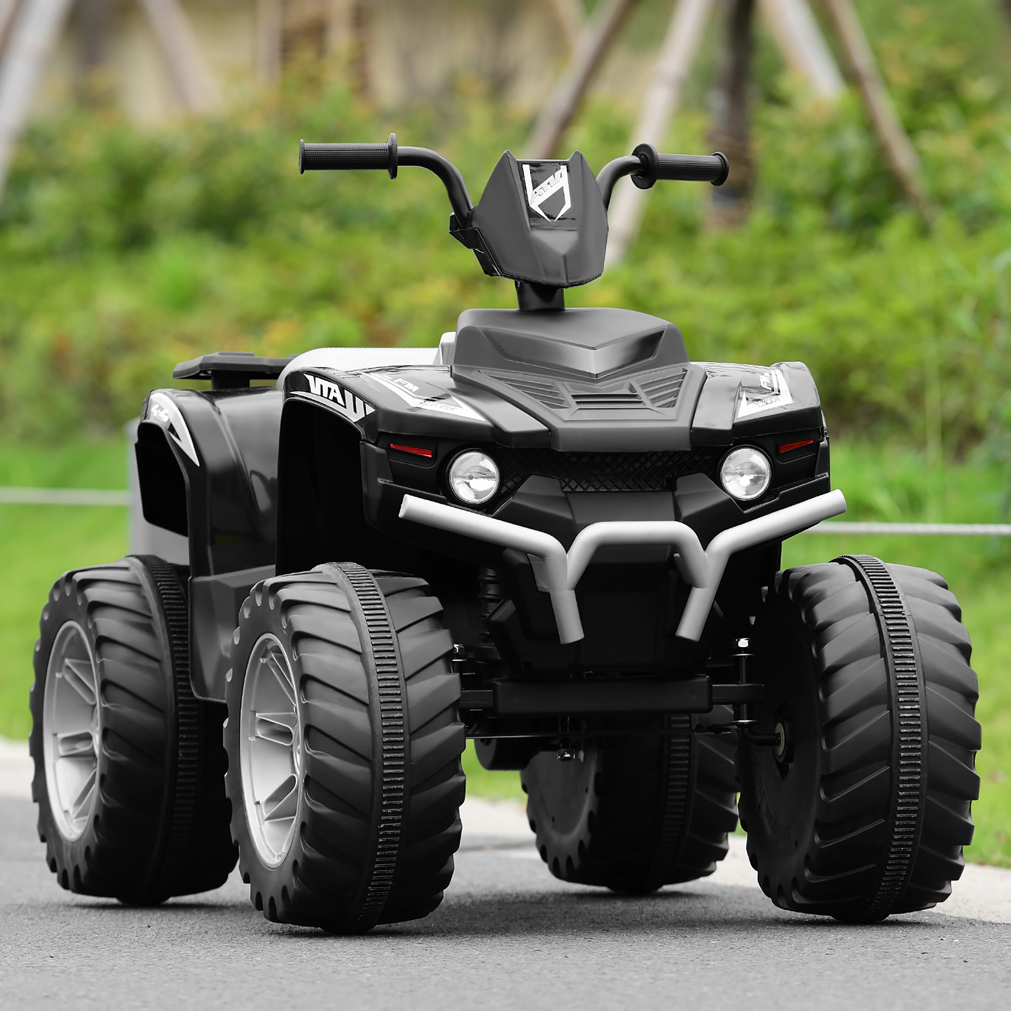 Costway 12V Kids 4-Wheeler ATV Quad Ride On Car w/ LED Lights Music  USB Navy