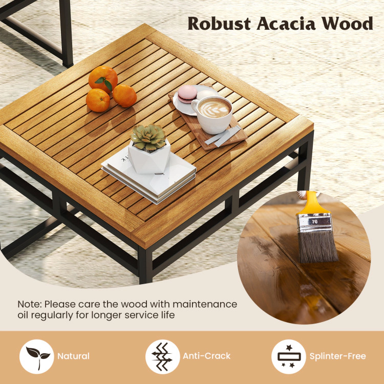 Hivvago 4 Pieces Patio L-Shaped Sofa Set With Cushions And Side Table