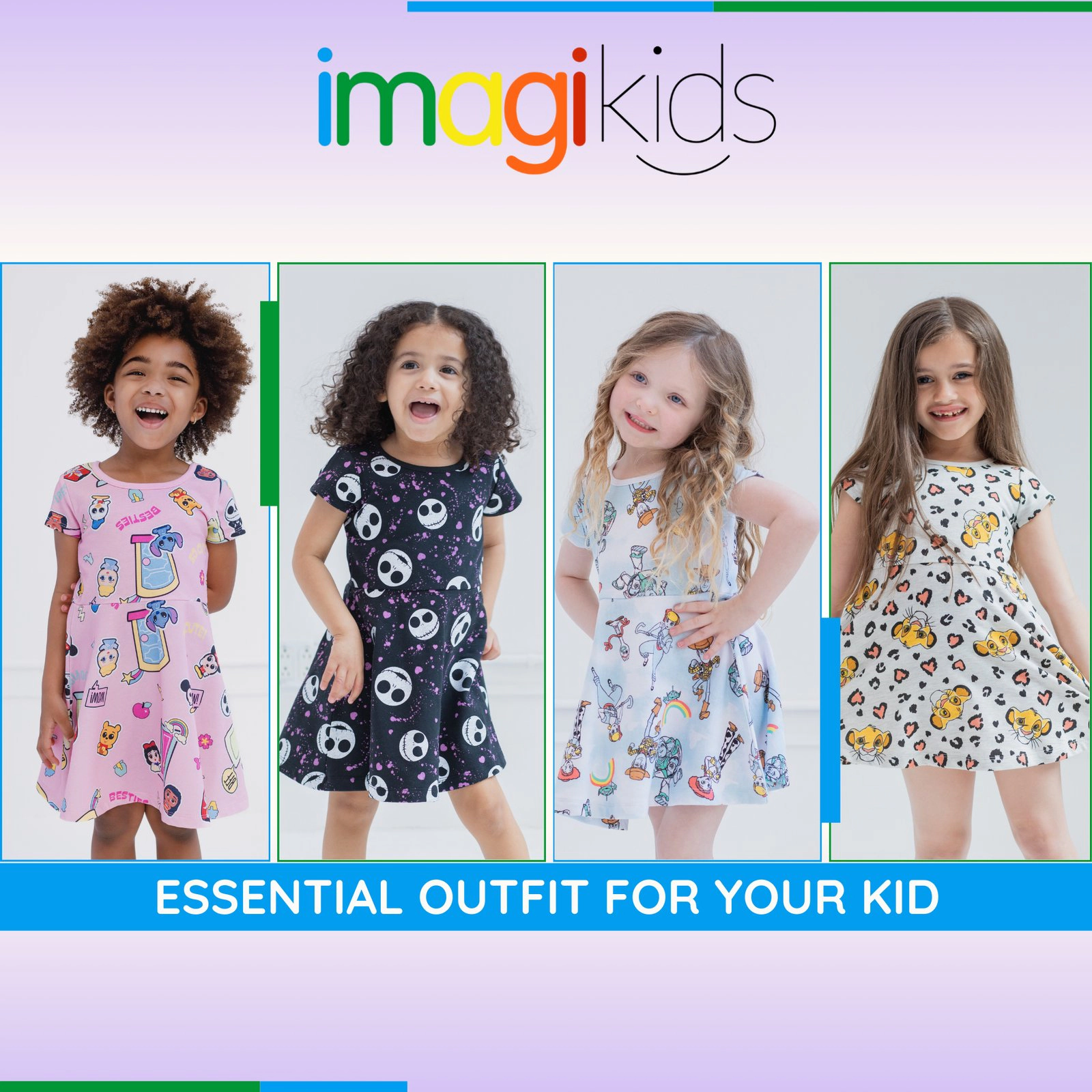 Disney Girls' Short Sleeve Skater Dress