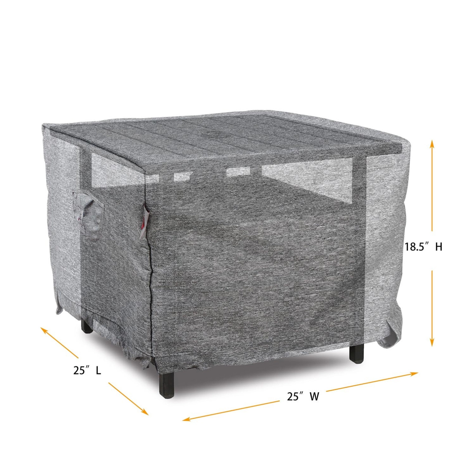 Summerset Shield Platinum 3-Layer UV Resistant Outdoor Accent Table Square Cover - 25x25", Grey Melange