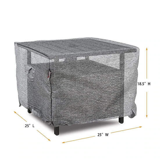 Summerset Shield Platinum 3-Layer UV Resistant Outdoor Accent Table Square Cover - 25x25", Grey Melange