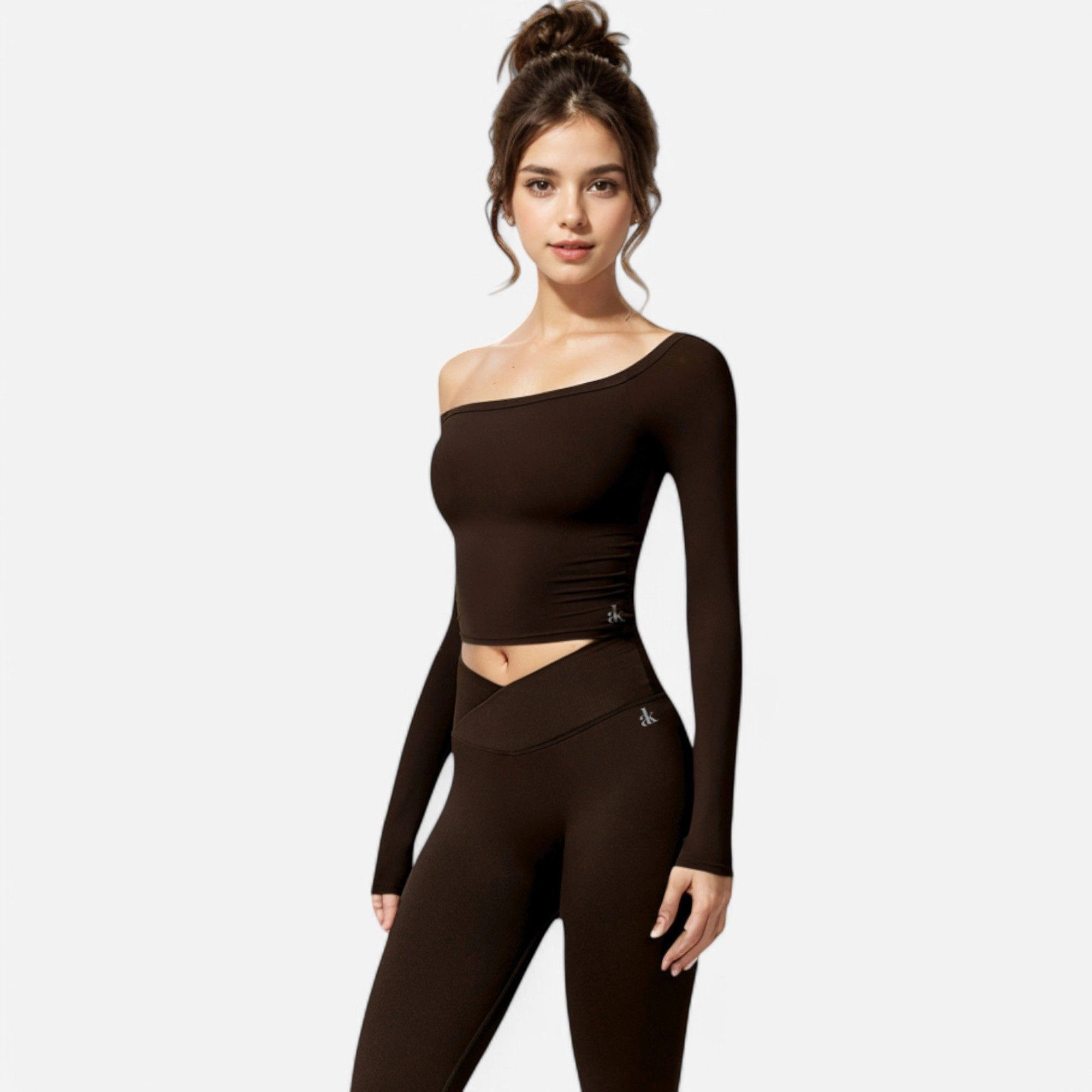 Anna-Kaci Women's One Shoulder Long Sleeve Crop Top with Thumb Holes for Casual Look