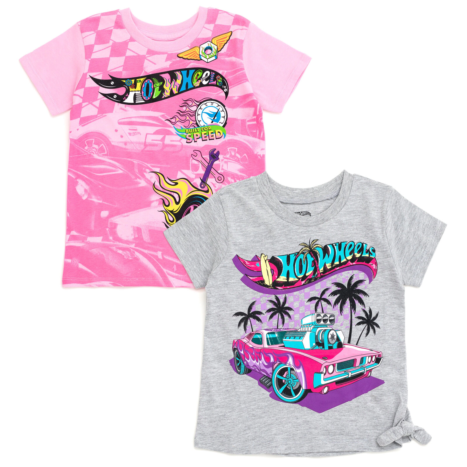 Hot Wheels Girls' 2-Pack Racing T-Shirts