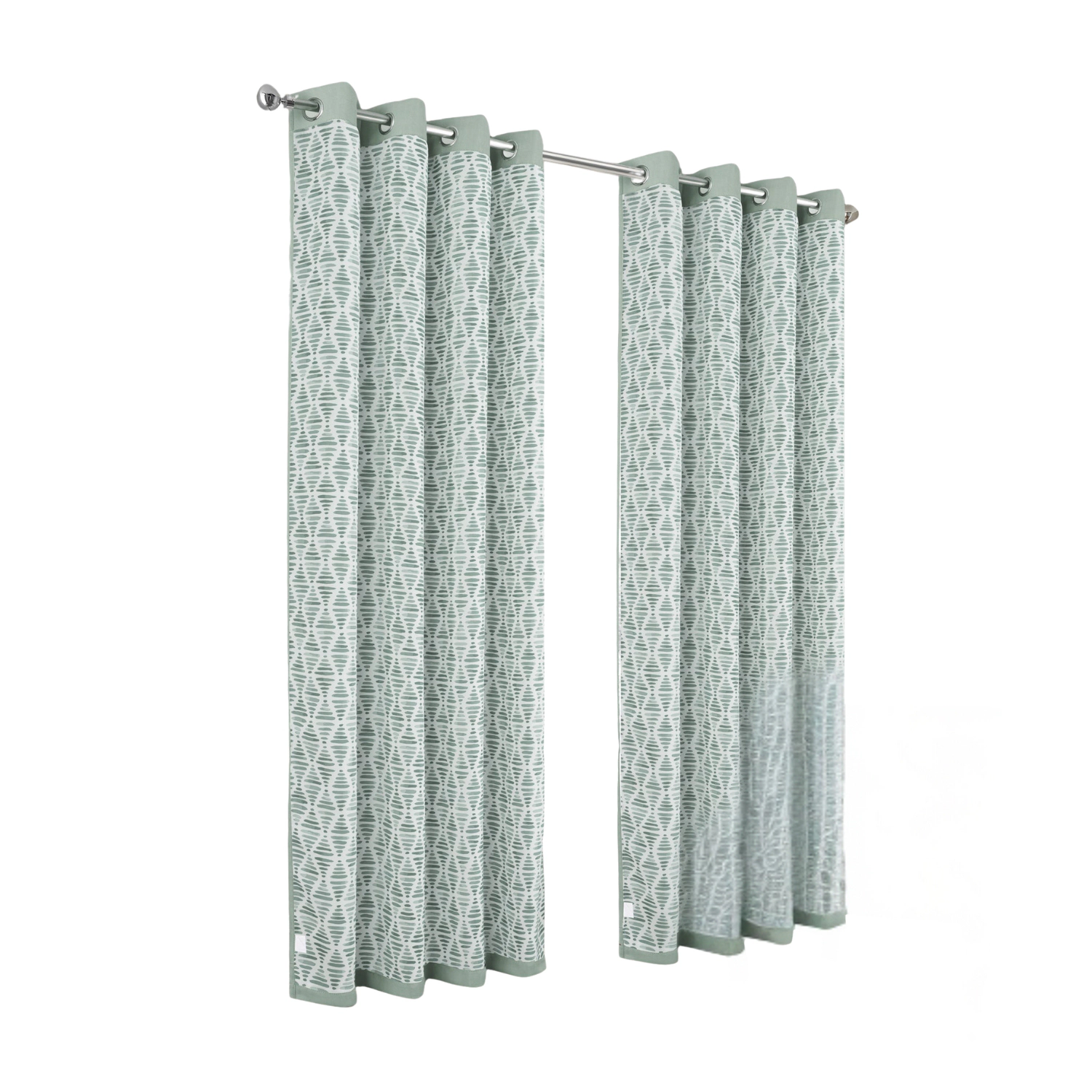 Olivia Gray 100% Polyester 190 GSM Justice Reversible Blackout Grommet Curtain Panel 54" x 84" Sage