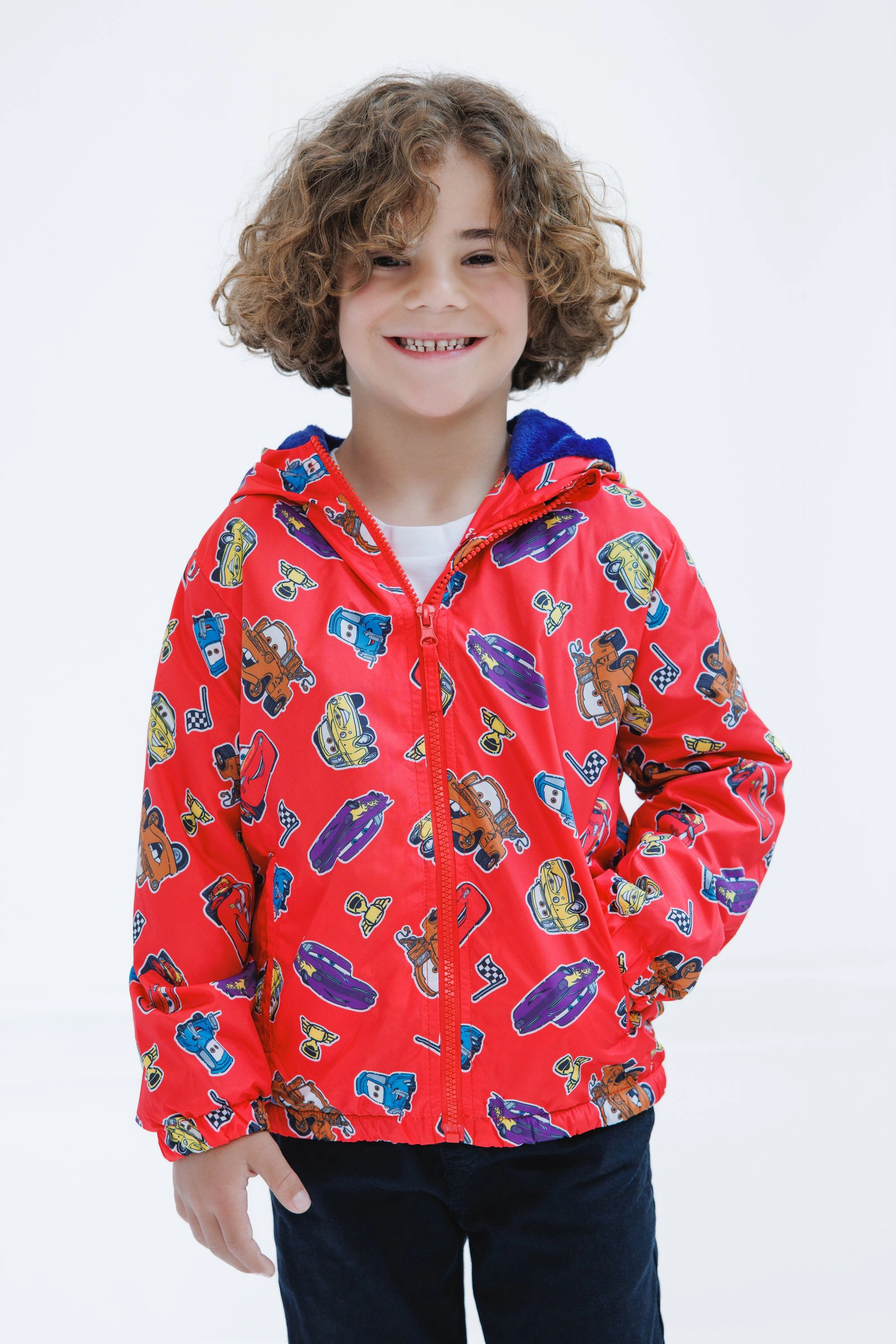 Disney Boys' Fleece Hooded Rain Jacket