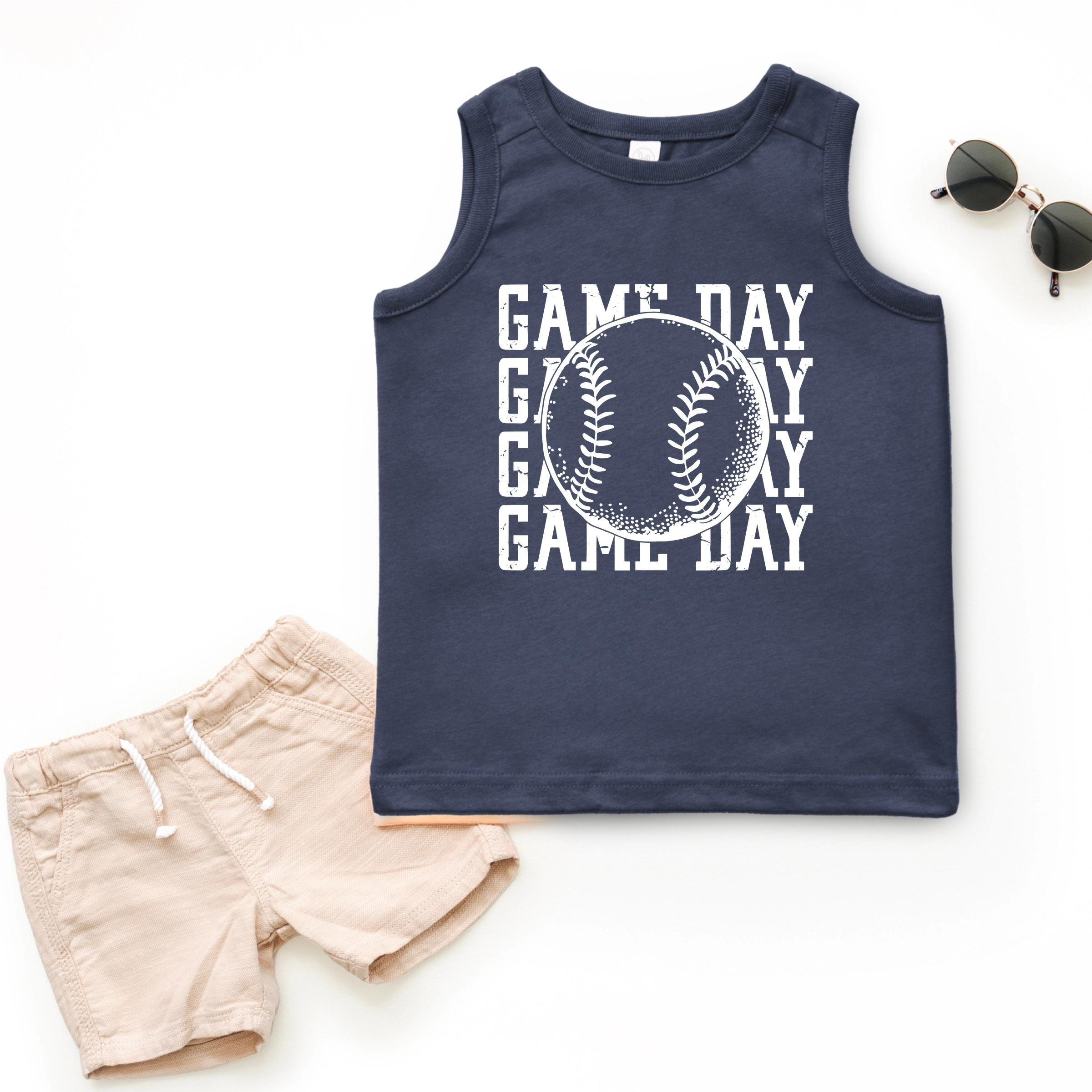 The Juniper Shop - Distressed Game Day Baseball Toddler Graphic Tank