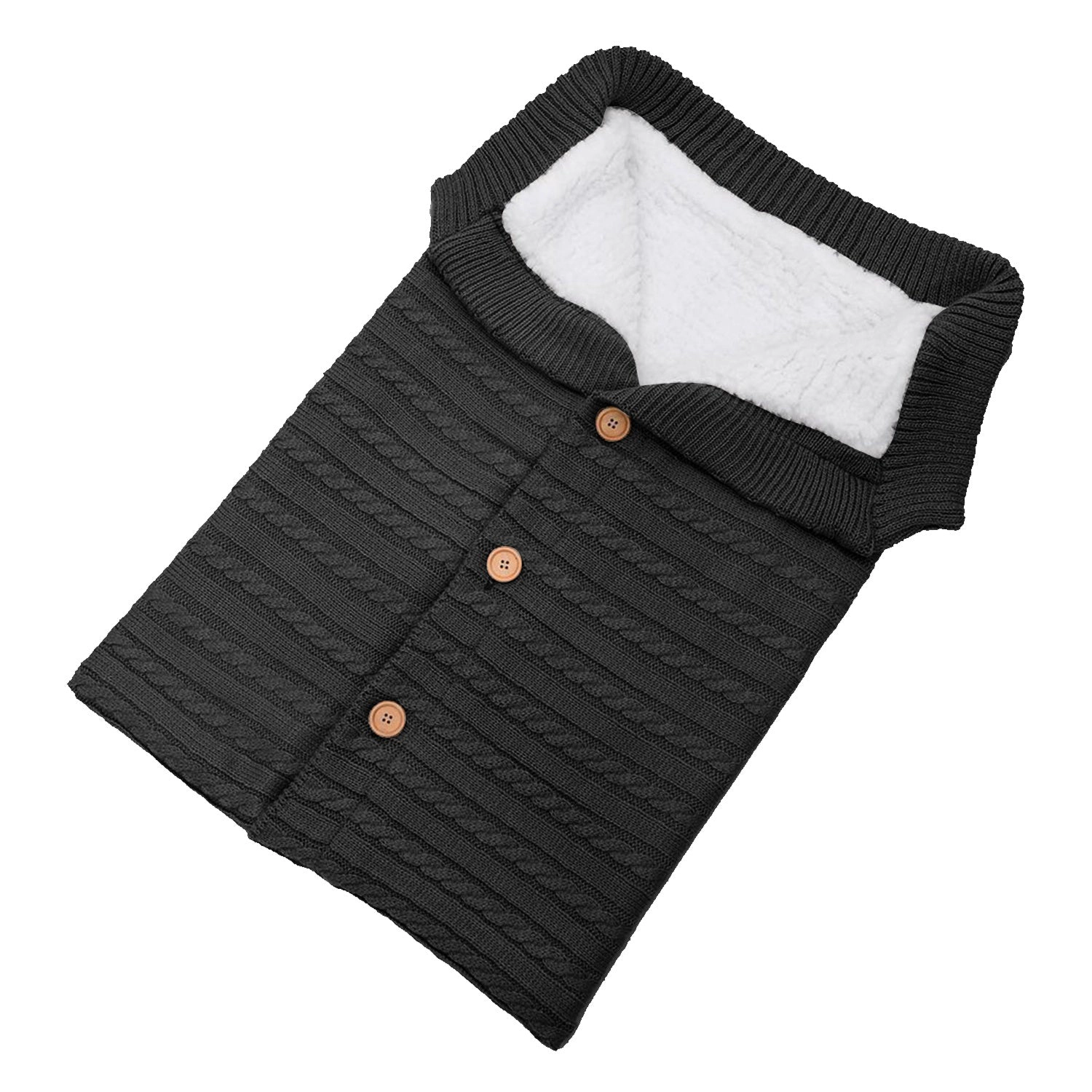 GBruno Knit Swaddle Blanket With Button Closure
