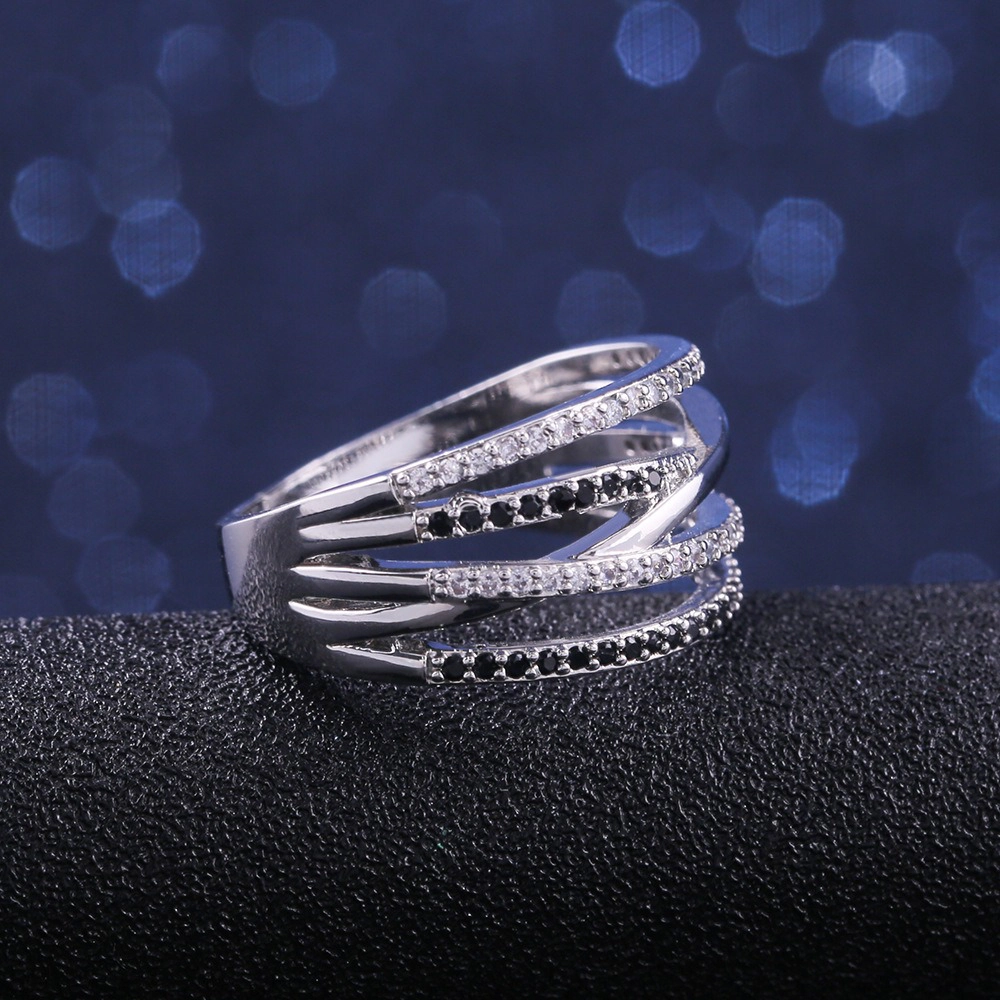 Luxury Micro Paved Zirconia Rings for Women Cross Jewelry