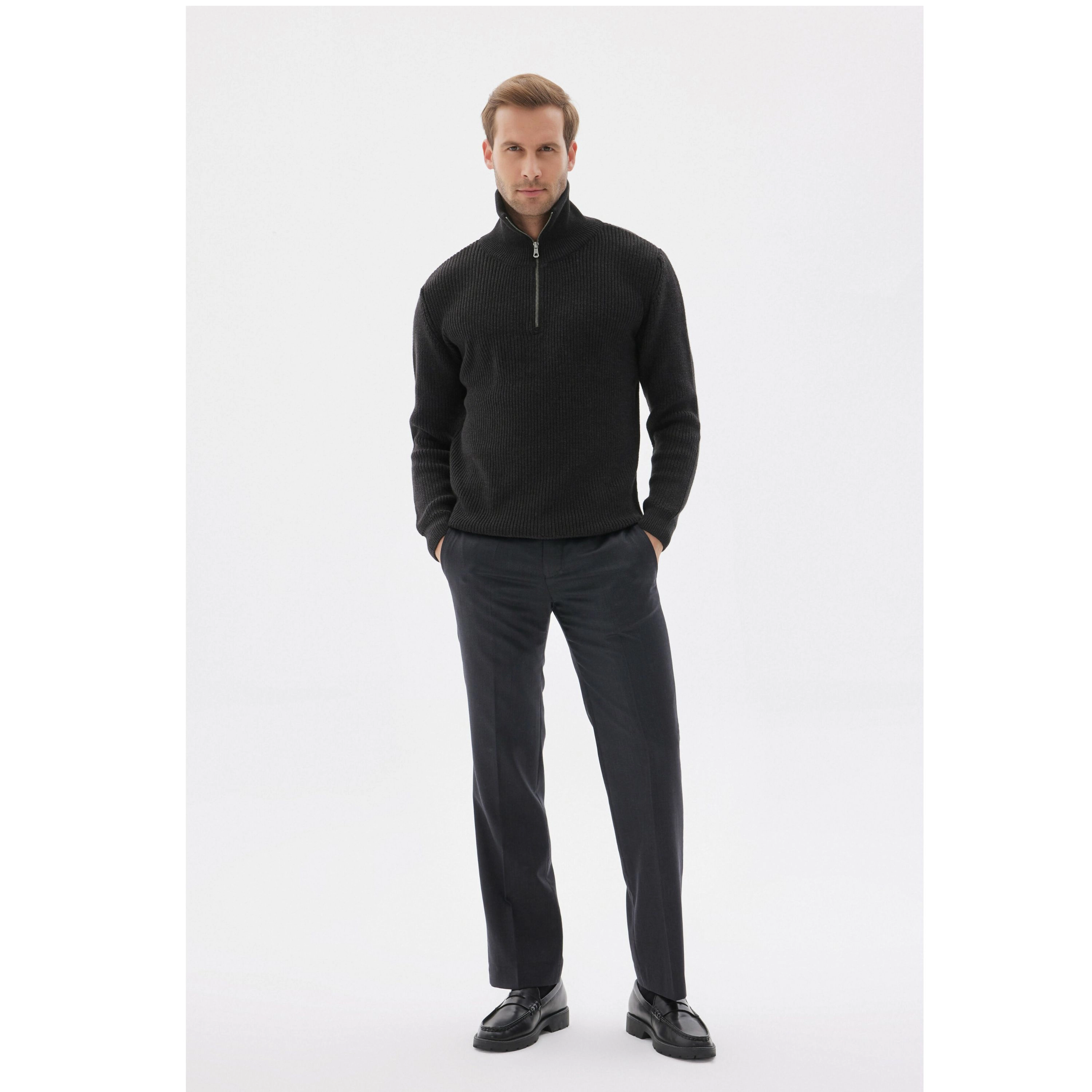 Wear Sierra Men’s Cotton Quarter-Zip Knit Sweater
