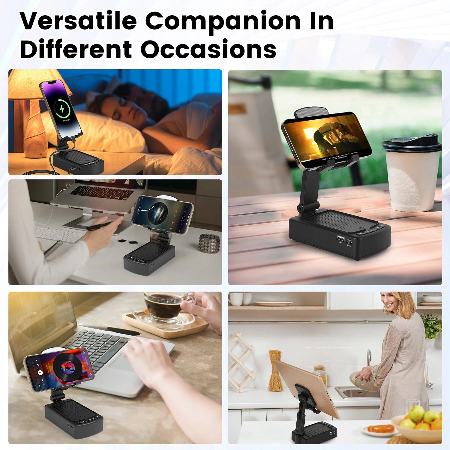 GBruno 3-in-1 Phone Stand With Wireless Speaker
