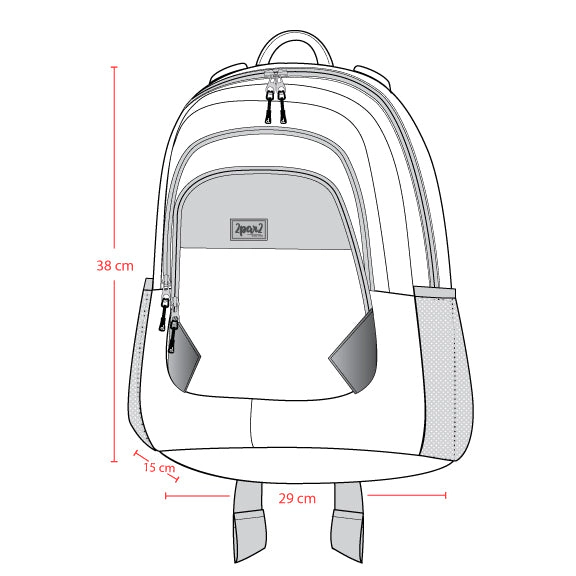 Deux par Deux Girls Flower Print Three-Compartment Preschool Backpack