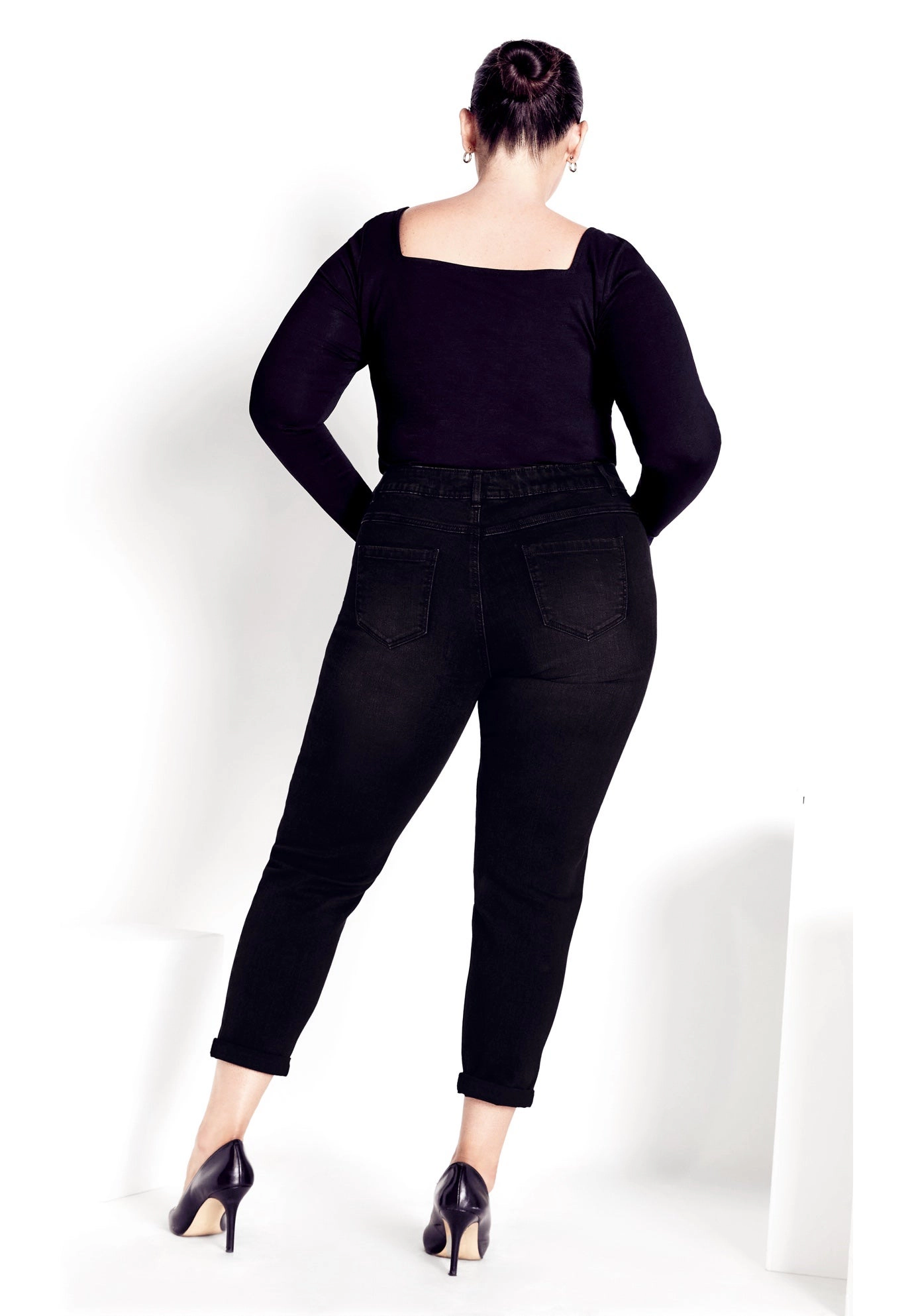 Avenue Women's Plus Denim Girlfriend Stretch Jean