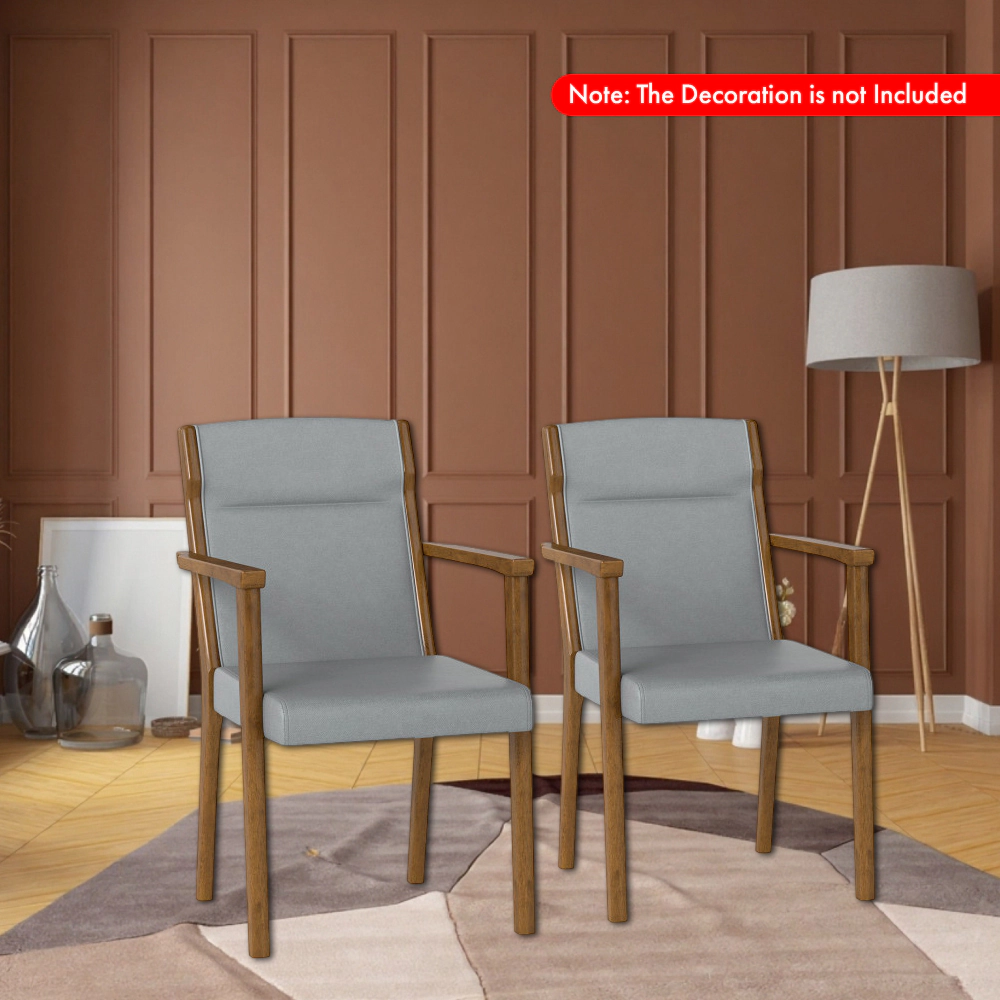 Hivvago Set of 2 High-Back Wooden Accent Chairs with Plush Upholstery and Cushioned Seat