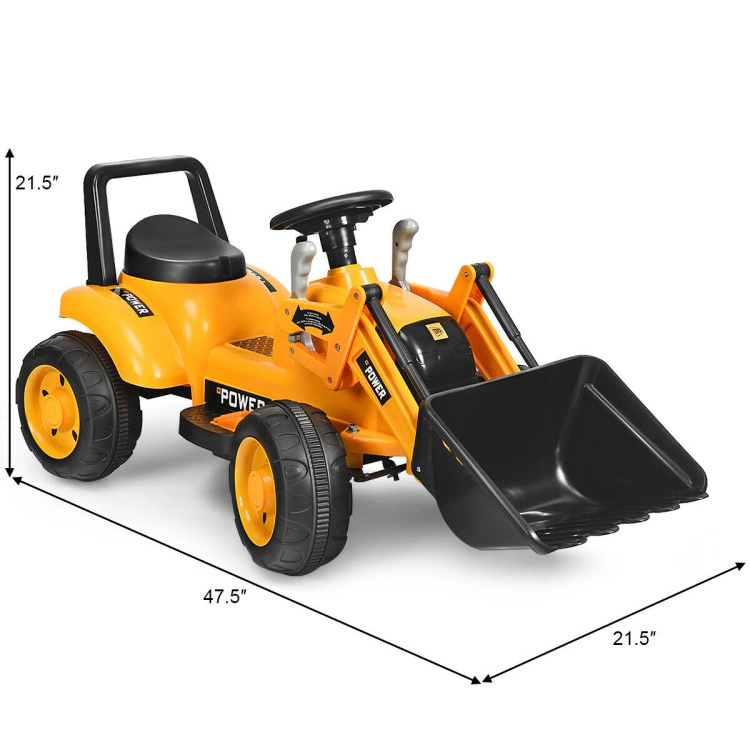 Hivvago Kids Ride On Excavator Digger 6V Battery Powered Tractor