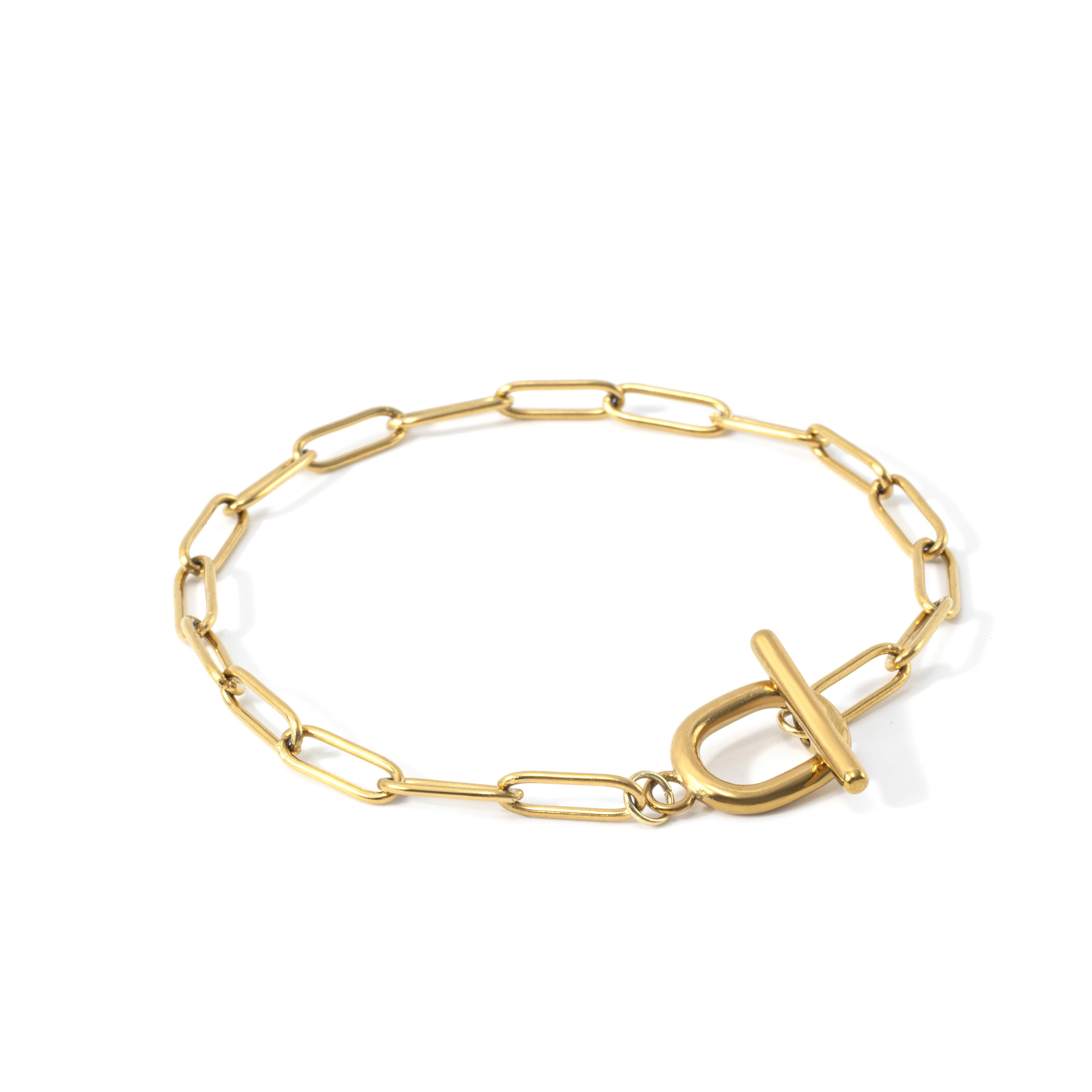 Mint & Lily Women's Toggle Clasp Paperclip Chain Bracelet