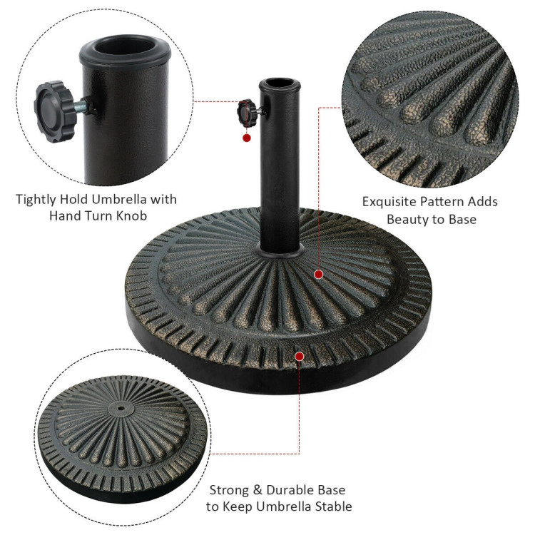 Hivvago 31.5 Lbs Market Heavy-Duty Outdoor Stand Bronze Umbrella Base