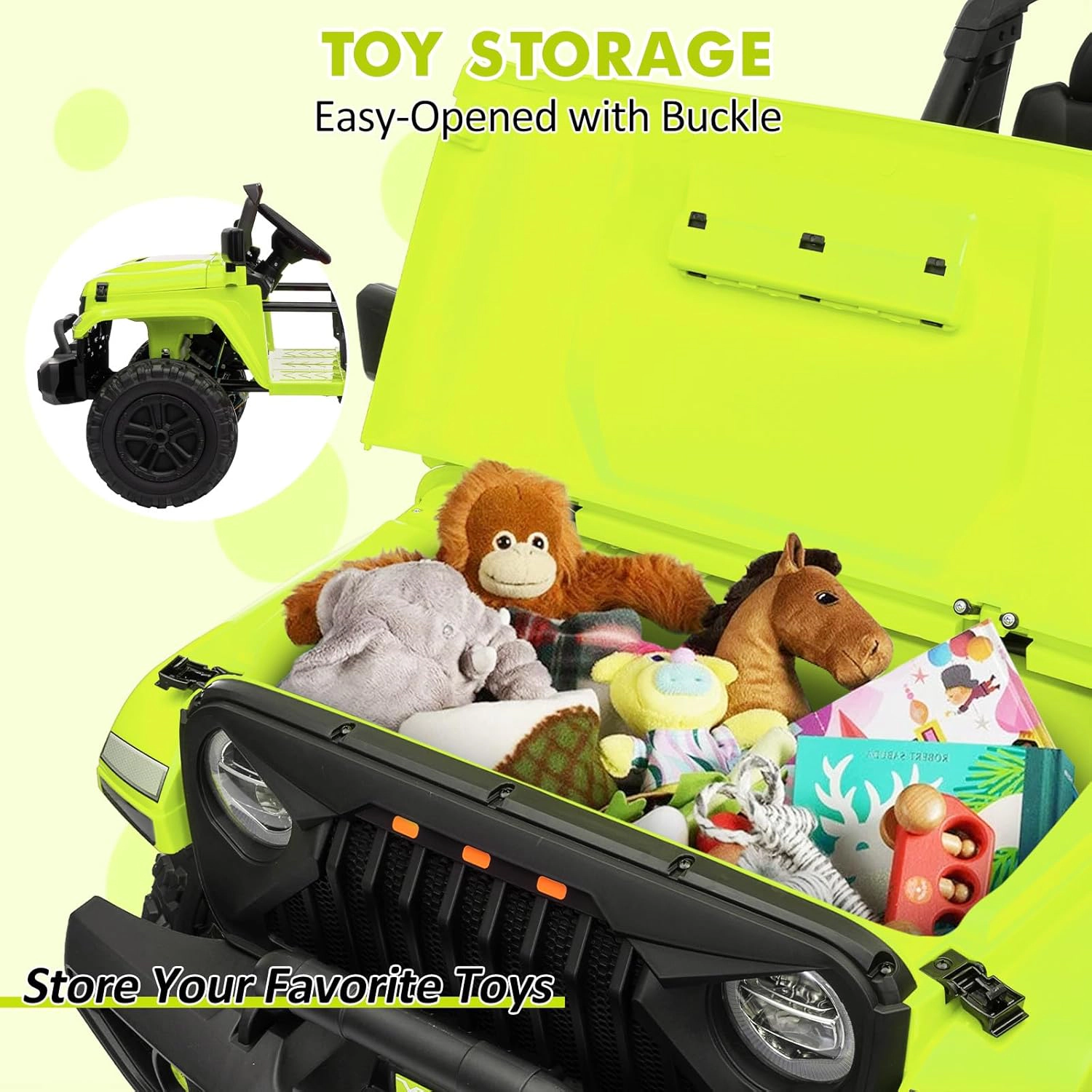 24V 2-Seater Kids Ride On Truck, Electric Car with 4WD 800W Motor,Parent Remote Control,3 Speeds& Built-in Music Player