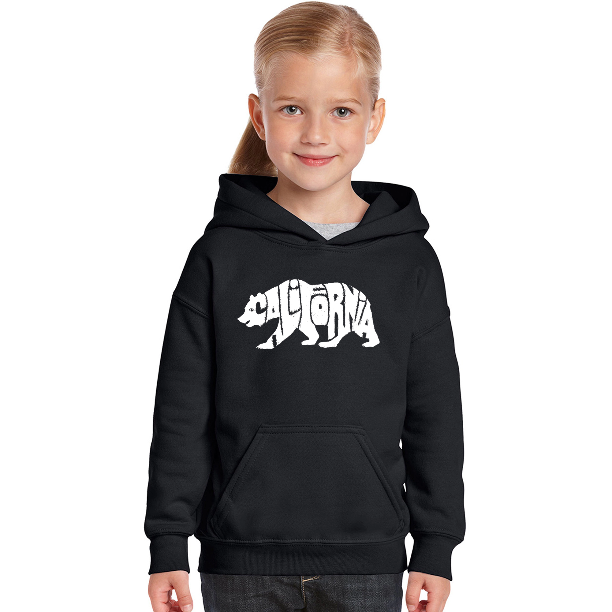 LA Pop Art Girls Word Hoodie - California Bear