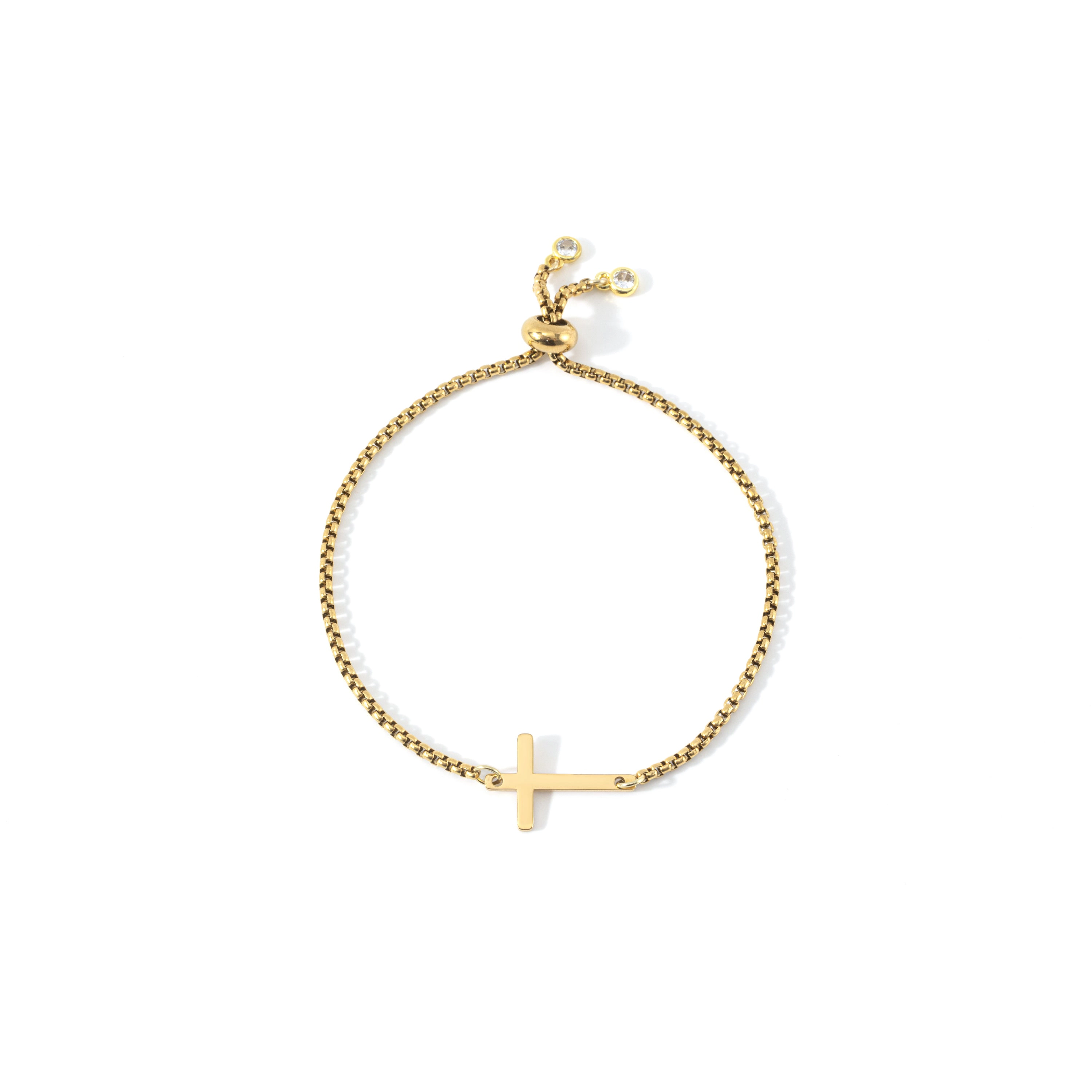Mint & Lily Women's Sideways Cross Slider Bracelet