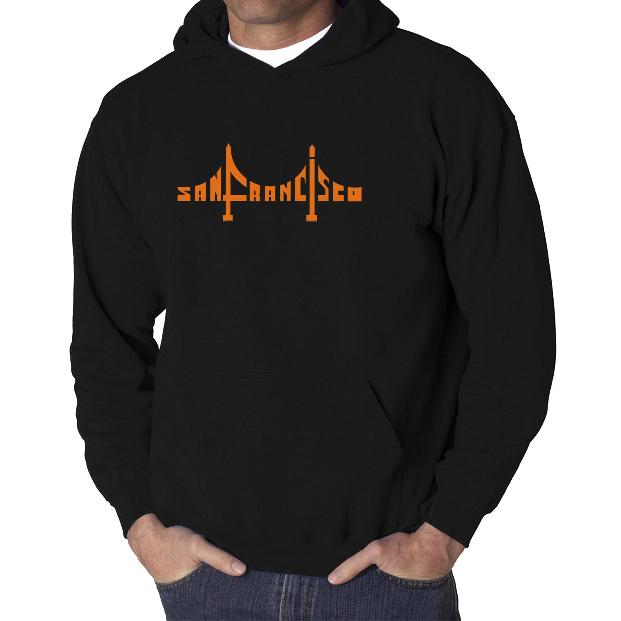 LA Pop Art San Francisco Bridge - Men's Word Hooded Sweatshirt