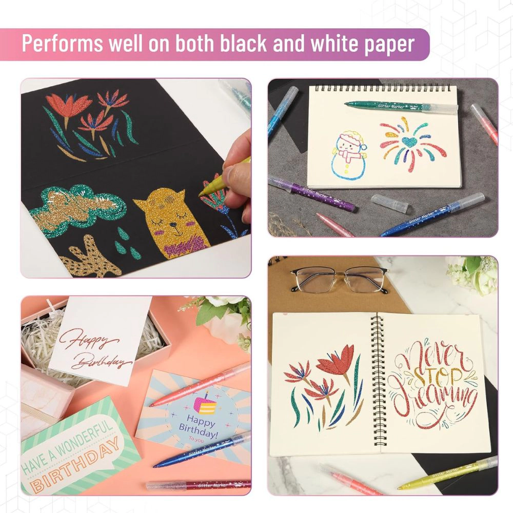 Byte Bonds 12 Piece Glitter Markers