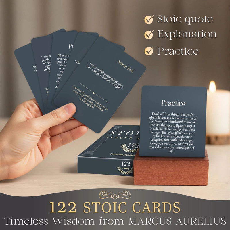 QUOKKA Stoicism Daily Desk Calendar – Inspirational Quotes & Reflection Prompts for Mindfulness and Self-Improvement