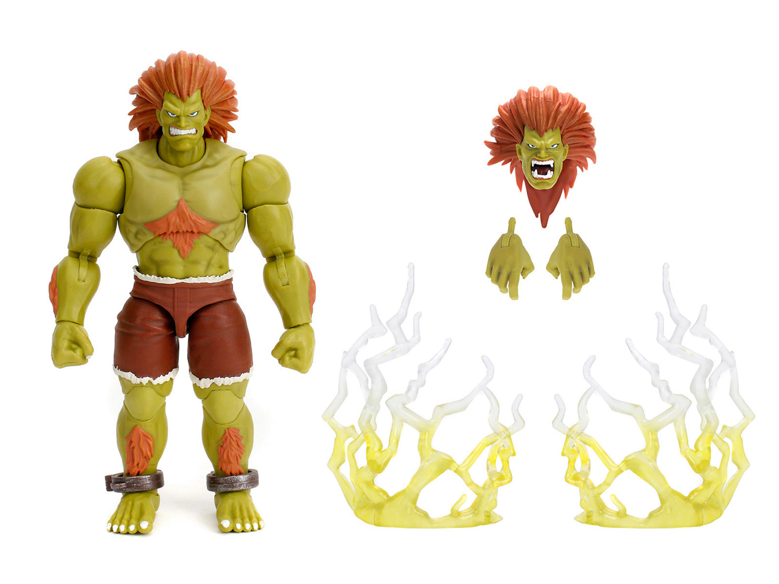 Jada Blanka 7.5" Moveable Figure with Accessories and Alternate Head and Hands "Ultra Street Fighter II: The