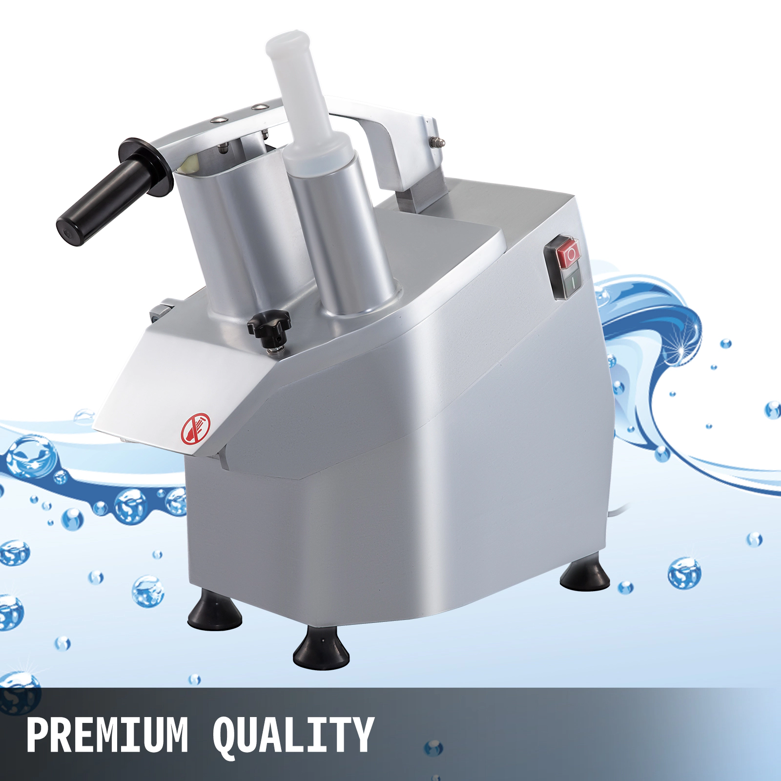 HONGGE 550W Commercial Electric Vegetable Slicer, Stainless Steel Food Processor with 6 Interchangeable Cutting Blades